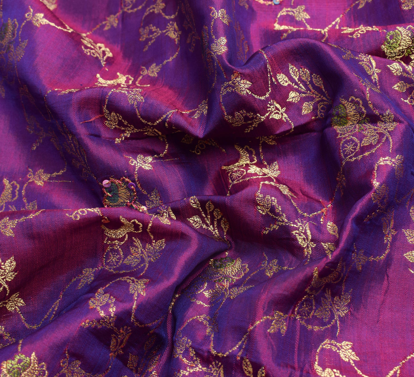 Sushila Vintage Purple Heavy Sarees 100% Pure Silk Woven Dharmavaram Sari Fabric