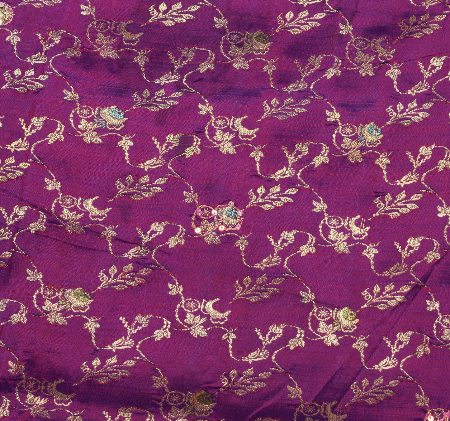 Sushila Vintage Purple Heavy Sarees 100% Pure Silk Woven Dharmavaram Sari Fabric