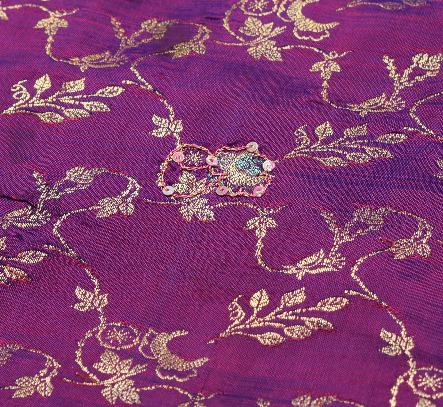 Sushila Vintage Purple Heavy Sarees 100% Pure Silk Woven Dharmavaram Sari Fabric