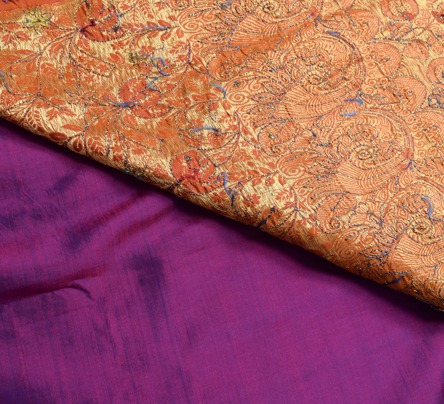 Sushila Vintage Purple Heavy Sarees 100% Pure Silk Woven Dharmavaram Sari Fabric