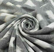 Sushila Vintage Pure Cotton Cream Saree Hand Woven Ikat Patola Sari Craft Fabric