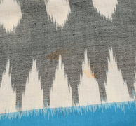 Sushila Vintage Pure Cotton Cream Saree Hand Woven Ikat Patola Sari Craft Fabric
