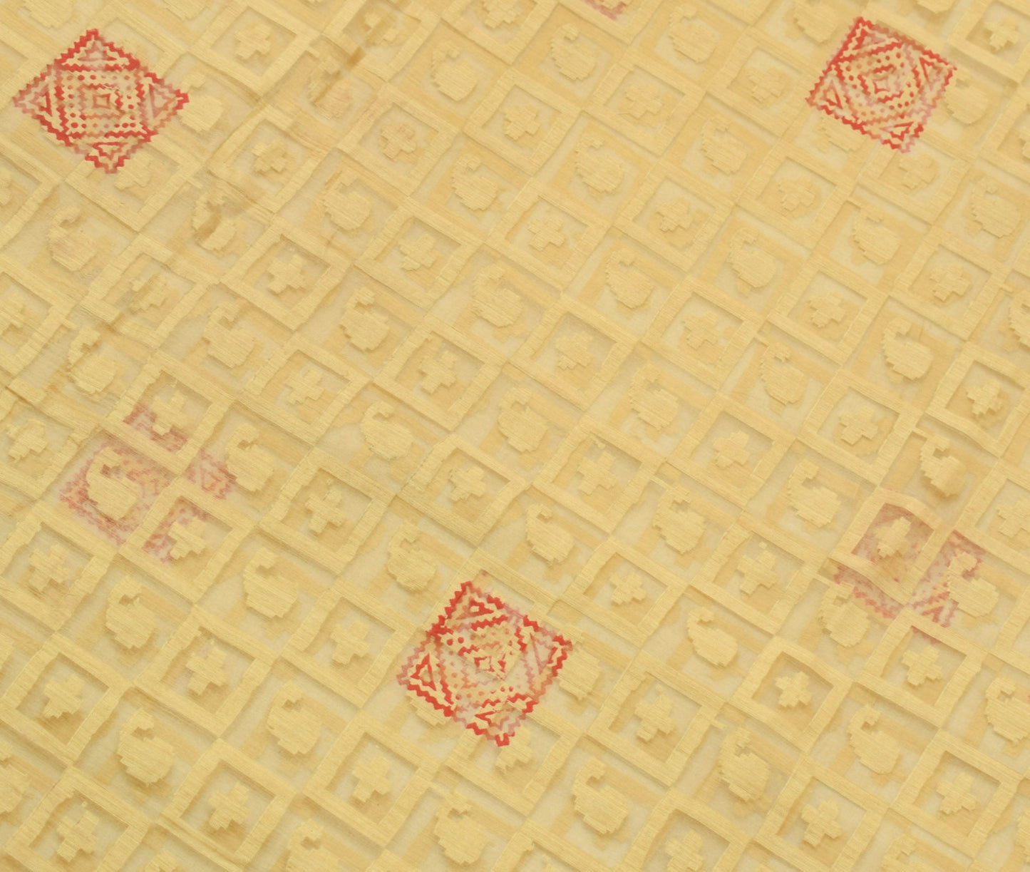 Sushila Vintage Light Brown Woven Saree 100% Pure Silk Printed Sari Craft Fabric