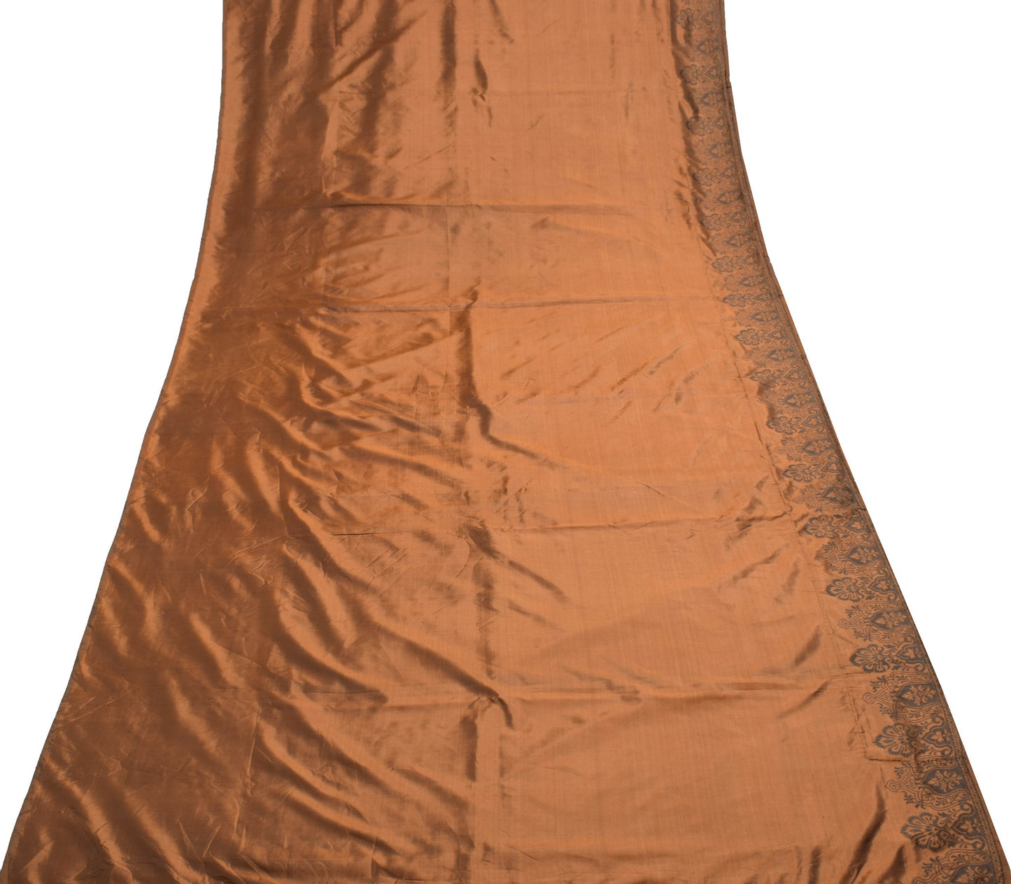 Sushila Vintage Brown 100% Pure Silk Saree Woven Classic Traditional Sari Fabric