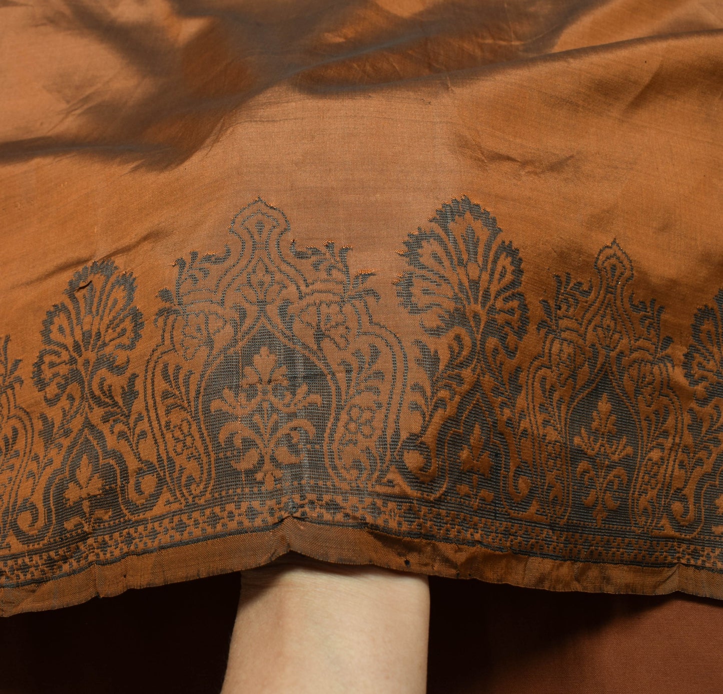 Sushila Vintage Brown 100% Pure Silk Saree Woven Classic Traditional Sari Fabric