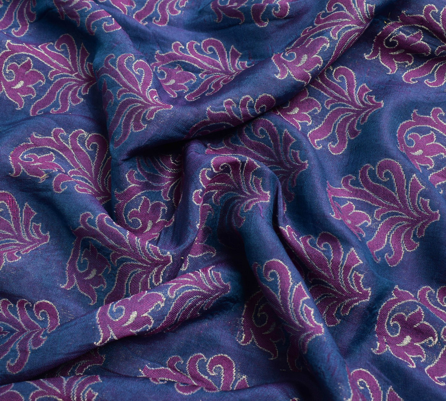 Sushila Vintage Blue Party Wear Saree 100% Pure Silk All Over Woven Sari Fabric