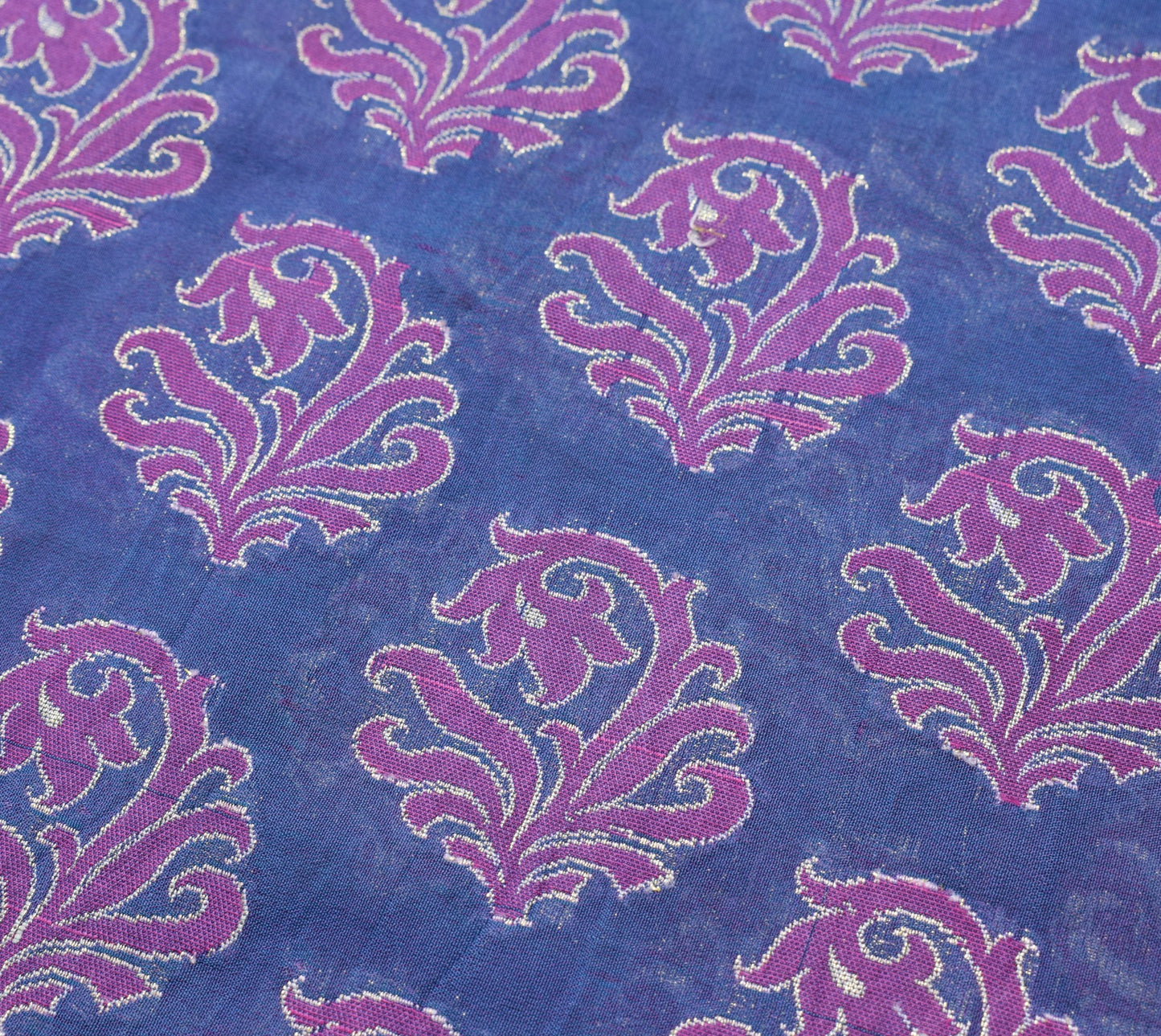 Sushila Vintage Blue Party Wear Saree 100% Pure Silk All Over Woven Sari Fabric