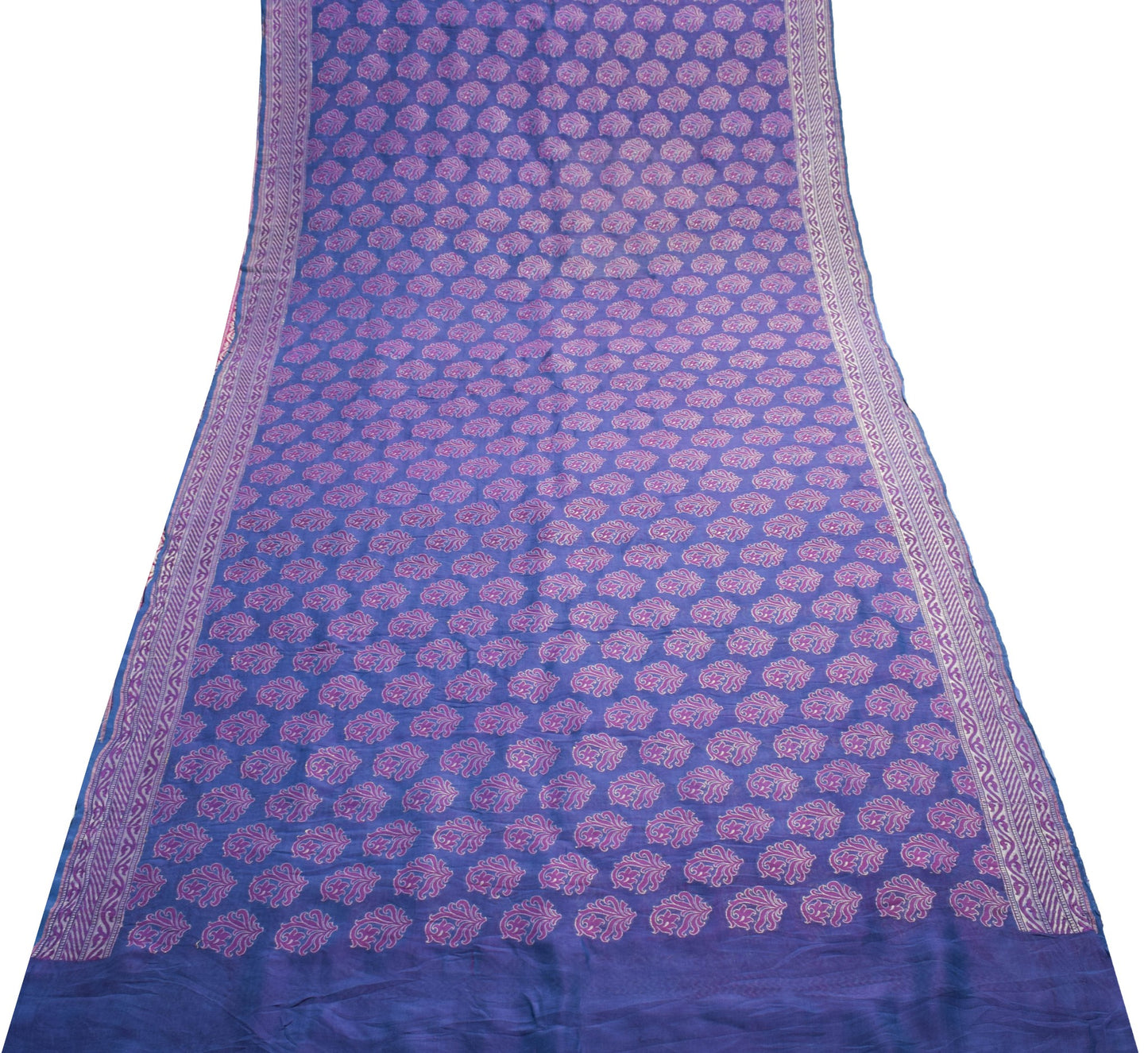 Sushila Vintage Blue Party Wear Saree 100% Pure Silk All Over Woven Sari Fabric