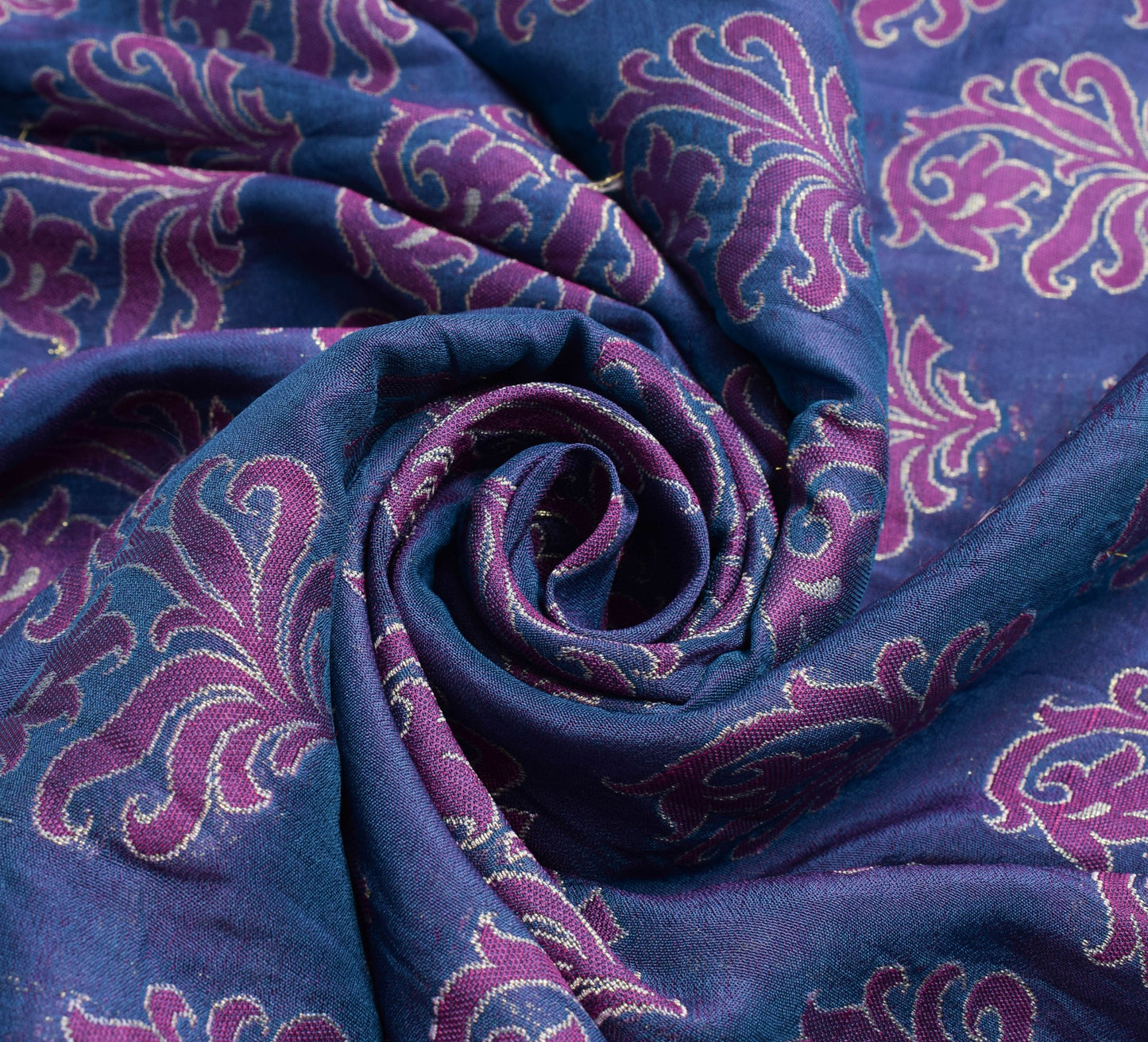 Sushila Vintage Blue Party Wear Saree 100% Pure Silk All Over Woven Sari Fabric