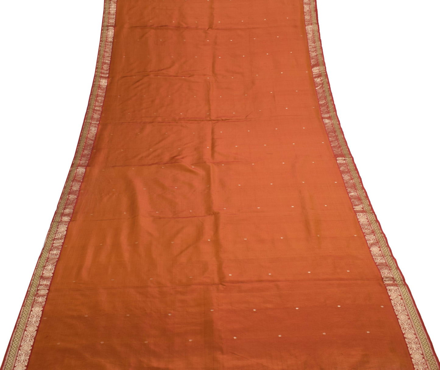 Sushila Vintage Rust Maroon Dual Tone Saree 100%Pure Silk Woven Soft Sari Fabric