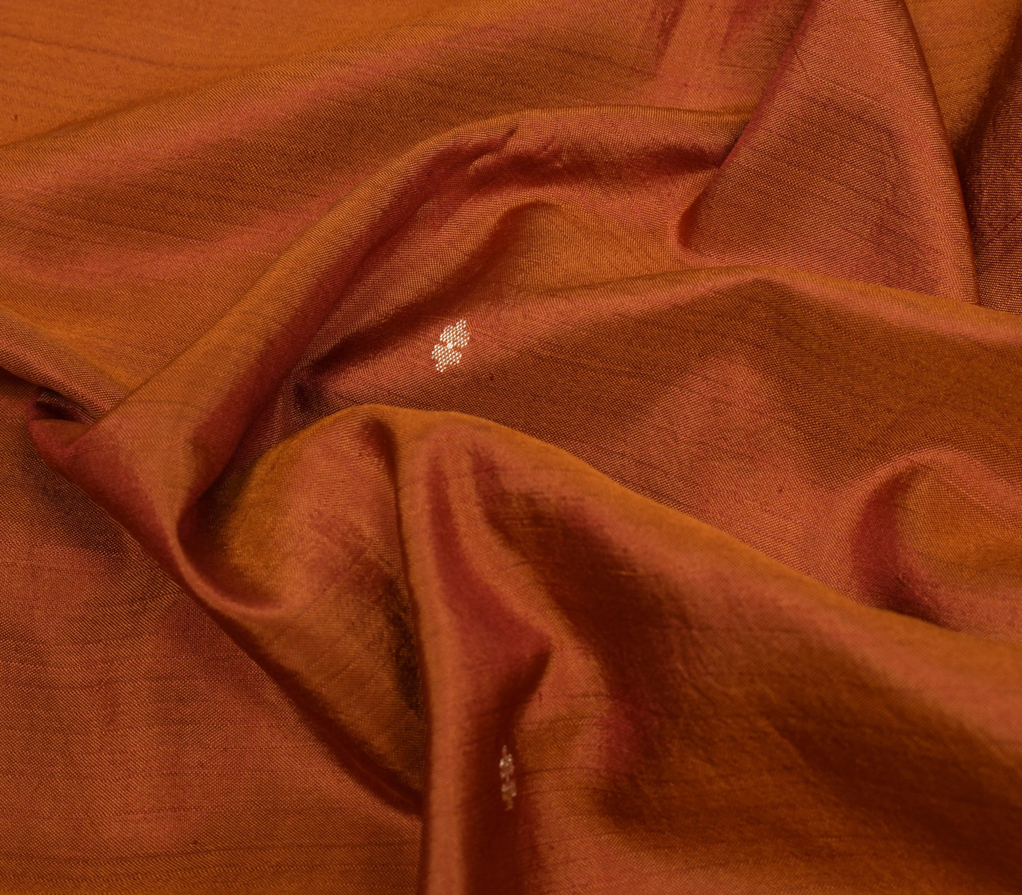 Sushila Vintage Rust Maroon Dual Tone Saree 100%Pure Silk Woven Soft Sari Fabric