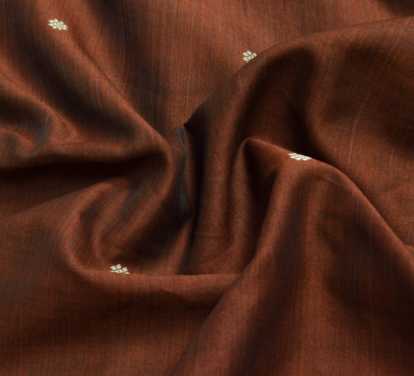 Sushila Vintage Pure Cotton Brown Saree Hand Woven Ikat Patola Sari Craft Fabric