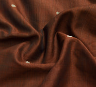 Sushila Vintage Pure Cotton Brown Saree Hand Woven Ikat Patola Sari Craft Fabric
