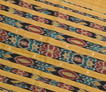 Sushila Vintage Pure Cotton Brown Saree Hand Woven Ikat Patola Sari Craft Fabric