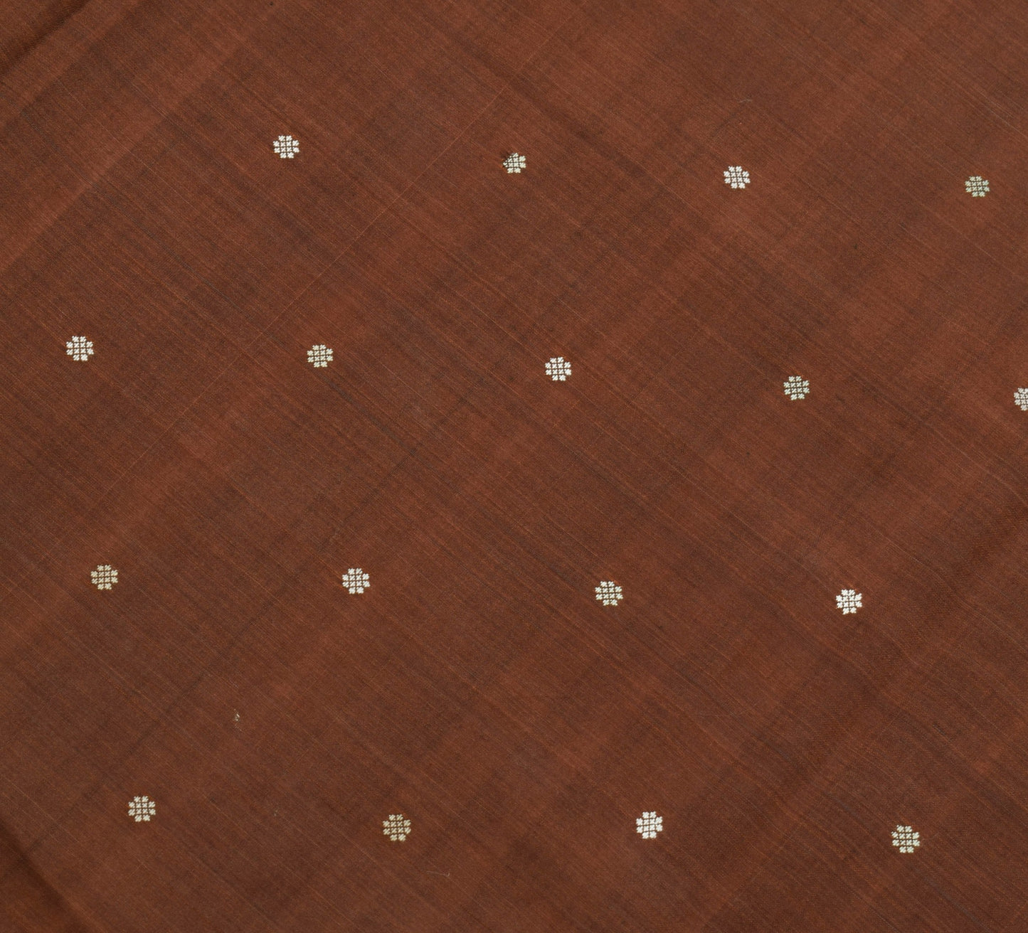 Sushila Vintage Pure Cotton Brown Saree Hand Woven Ikat Patola Sari Craft Fabric