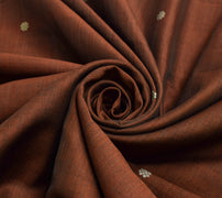 Sushila Vintage Pure Cotton Brown Saree Hand Woven Ikat Patola Sari Craft Fabric