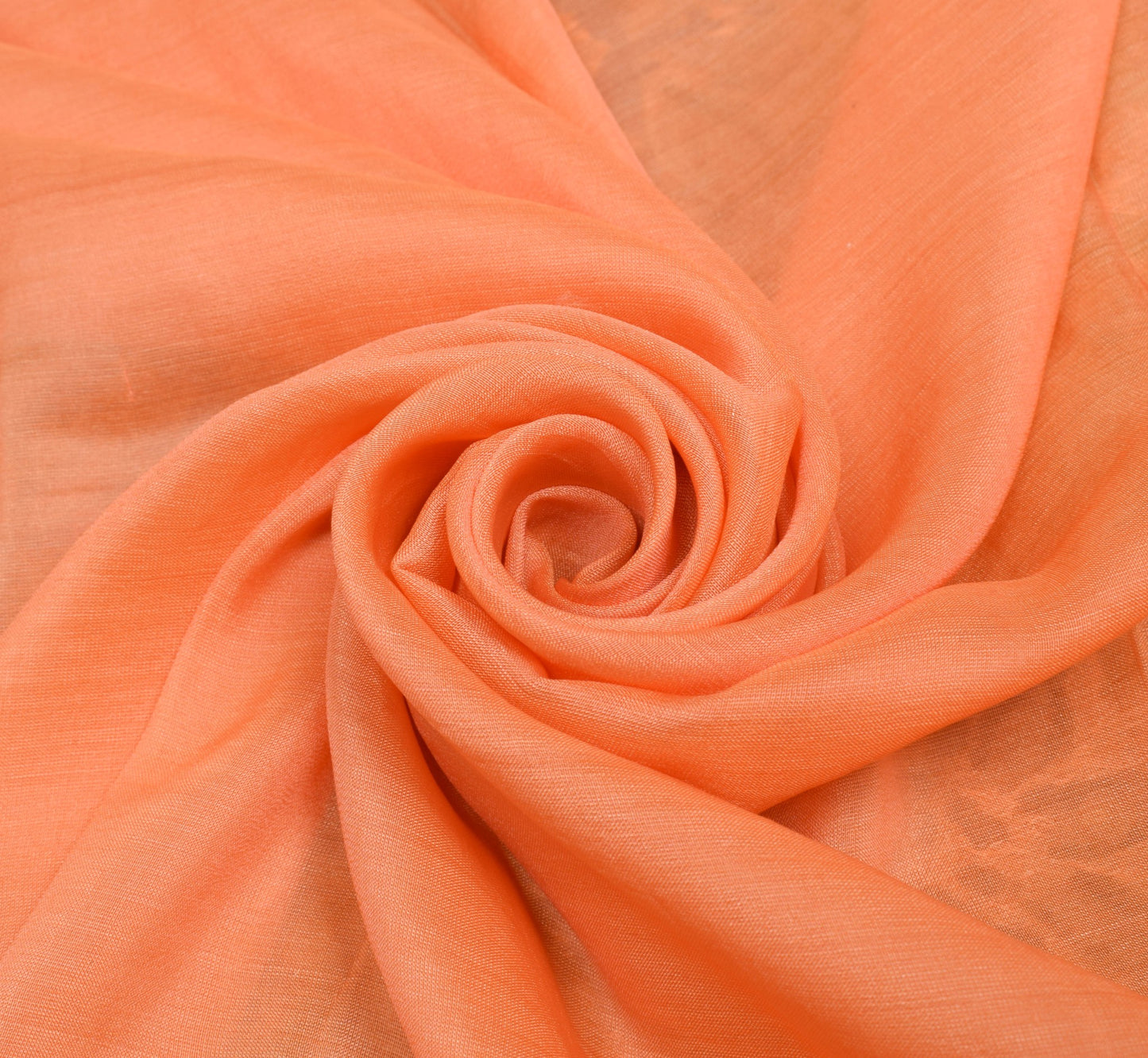 Sushila Vintage Dark Peach Saree 100% Pure Silk Woven Soft Indian Sari Fabric