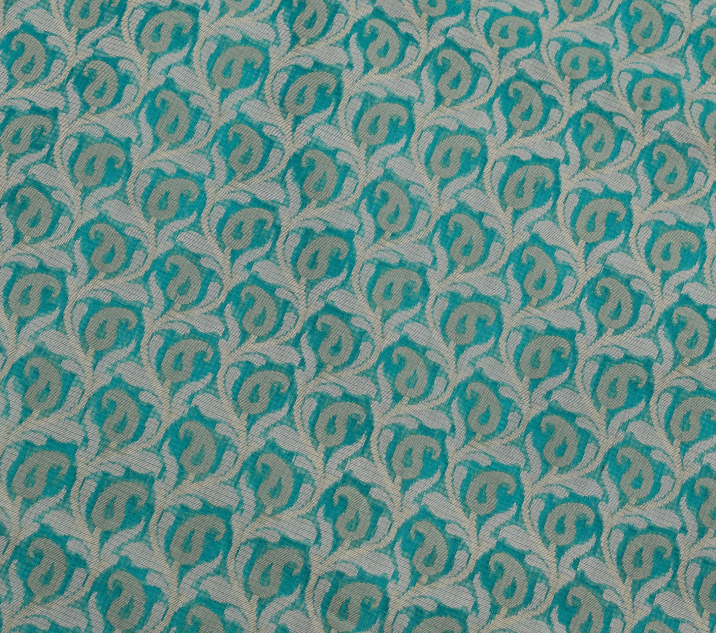 Sushila Vintage Aqua Blue Handwoven Silk Saree For Festive Wear Craft Fabric