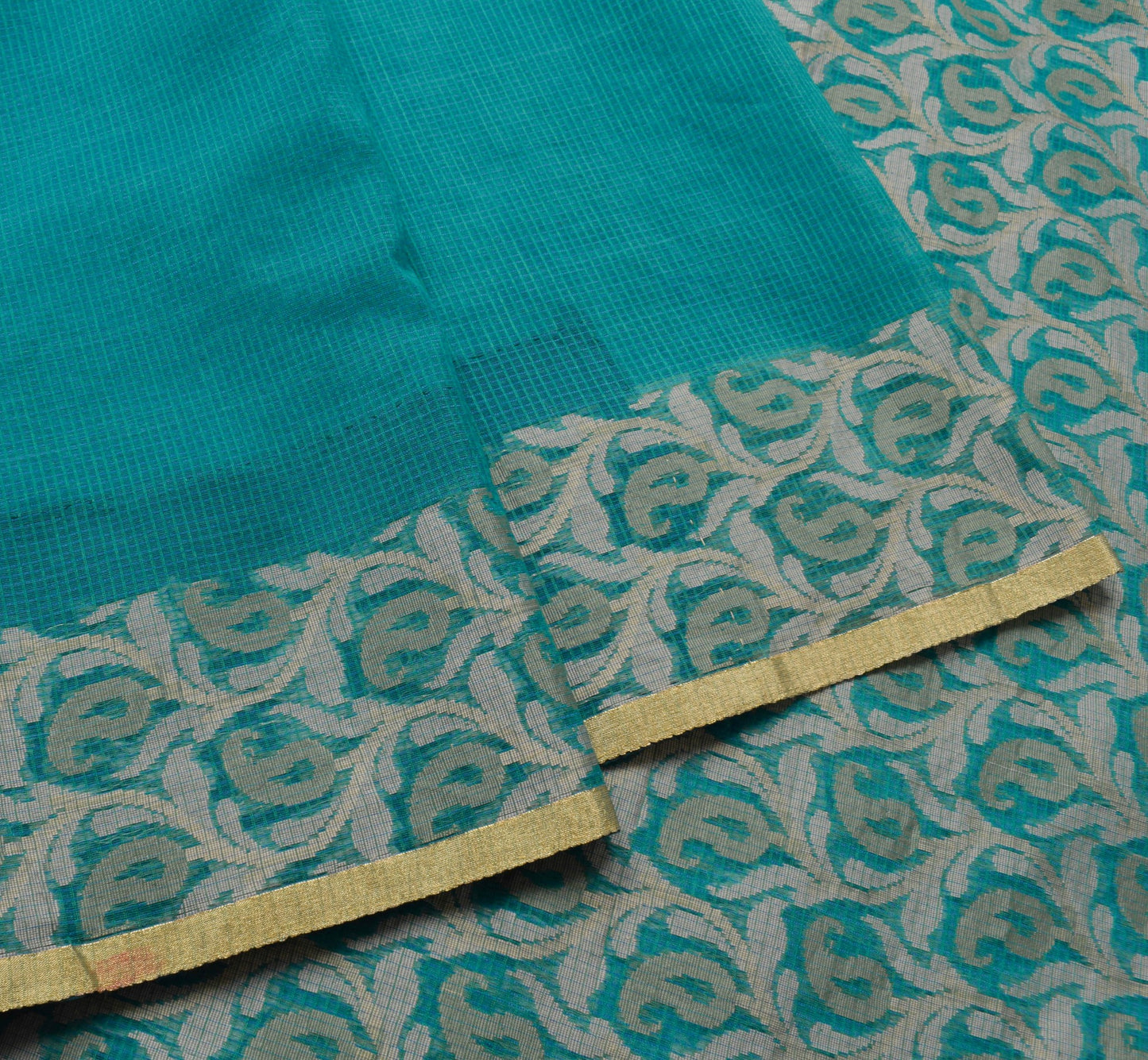 Sushila Vintage Aqua Blue Handwoven Silk Saree For Festive Wear Craft Fabric