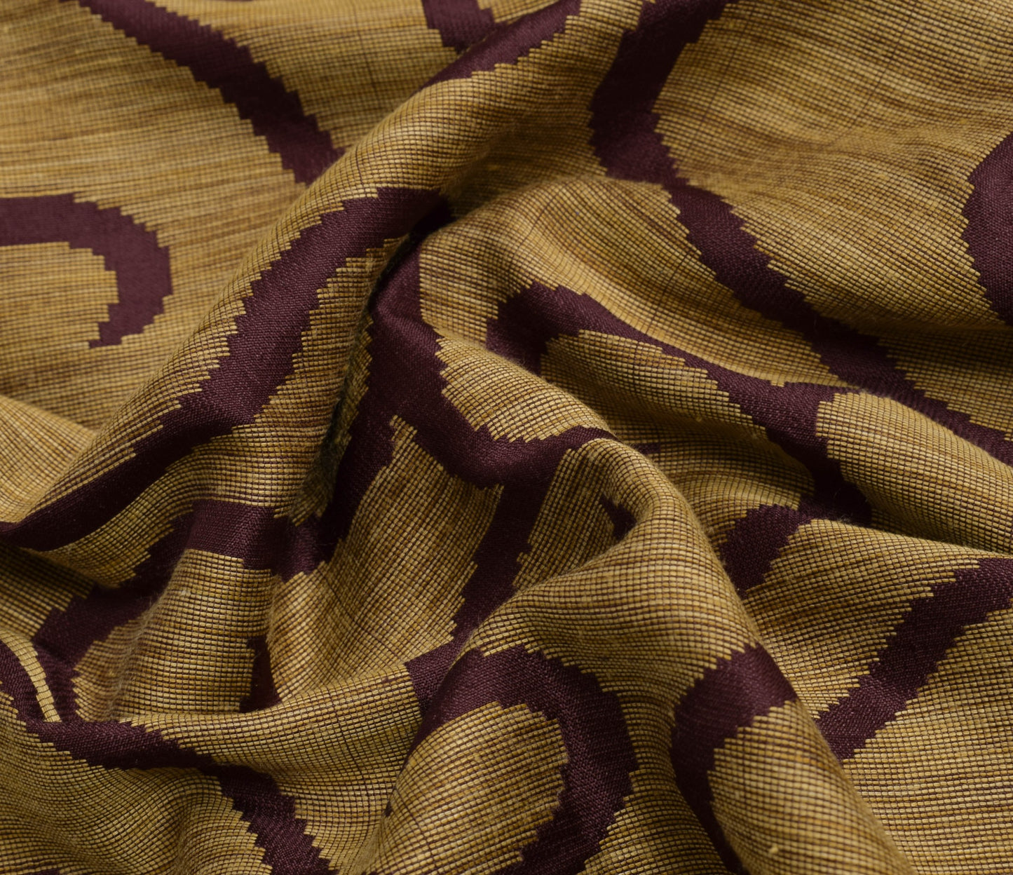 Sushila Vintage Dark maroon Wedding Saree 100% Pure Silk Woven Sari Craft Fabric