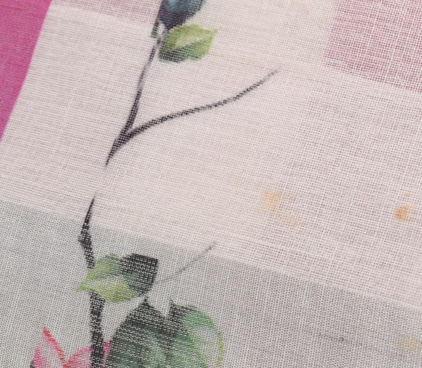Sushila Vintage White Digital Printed Saree Floral Cotton Party Wear Sari Fabric
