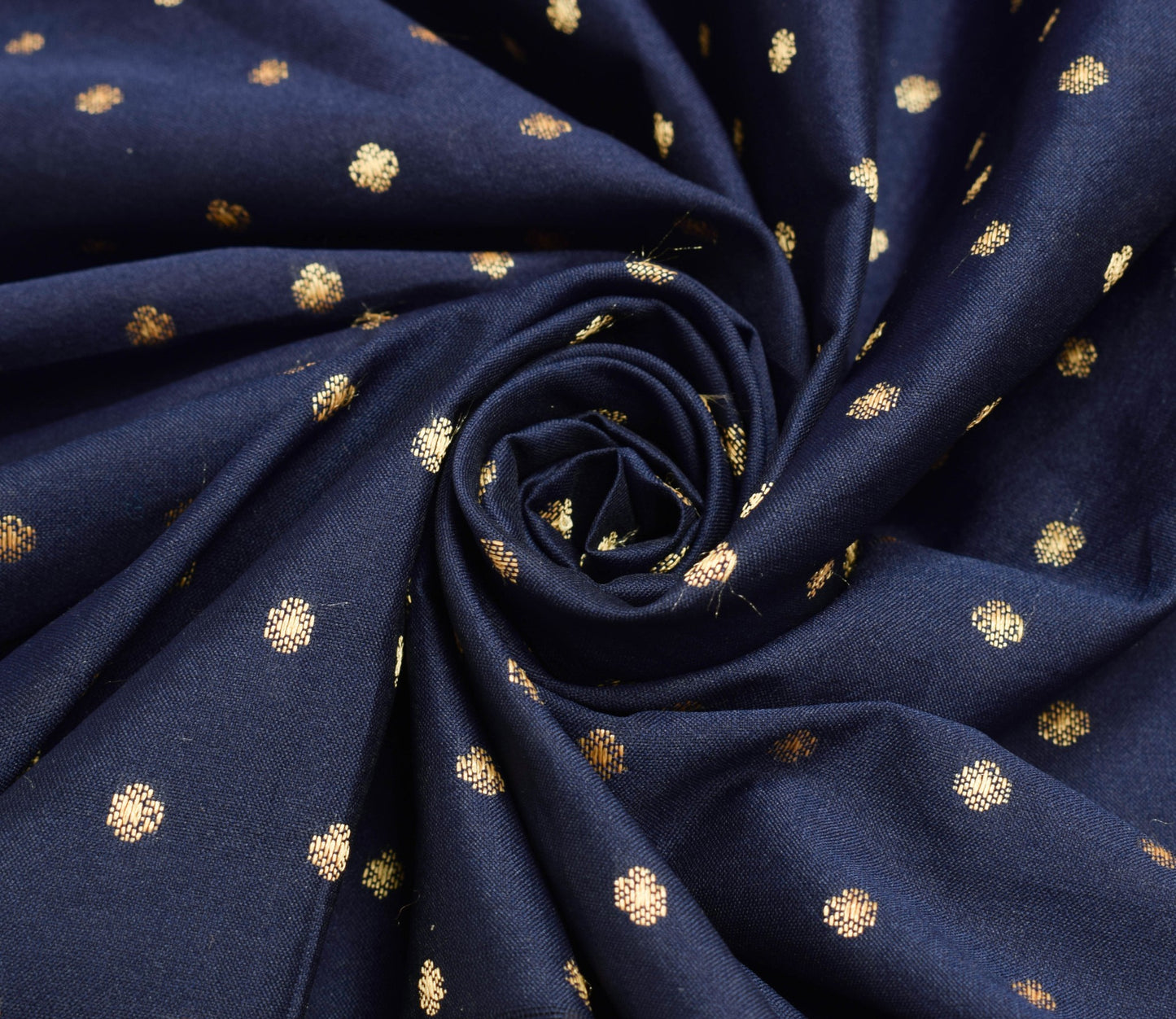 Sushila Vintage Blue Silk Saree Woven Floral Sari with Unstitched Blouse Fabric