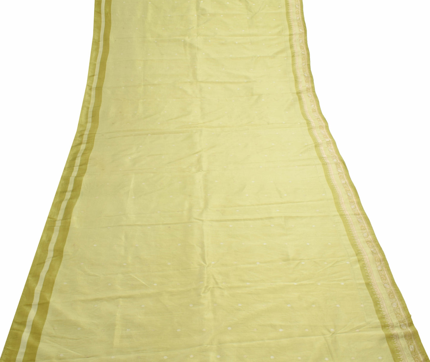 Sushila Vintage Green 100% Pure Silk Saree Floral Woven Traditional Sari Fabric