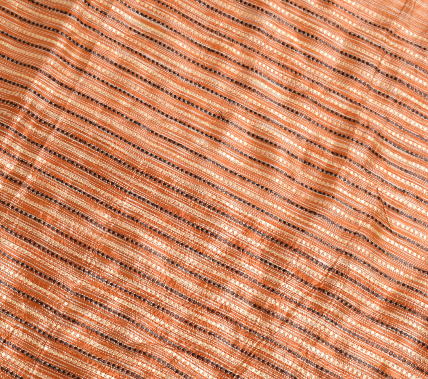 Sushila Vintage Indian Saree 100% Pure Silk Woven Rust Craft Fabric Ethnic Sari