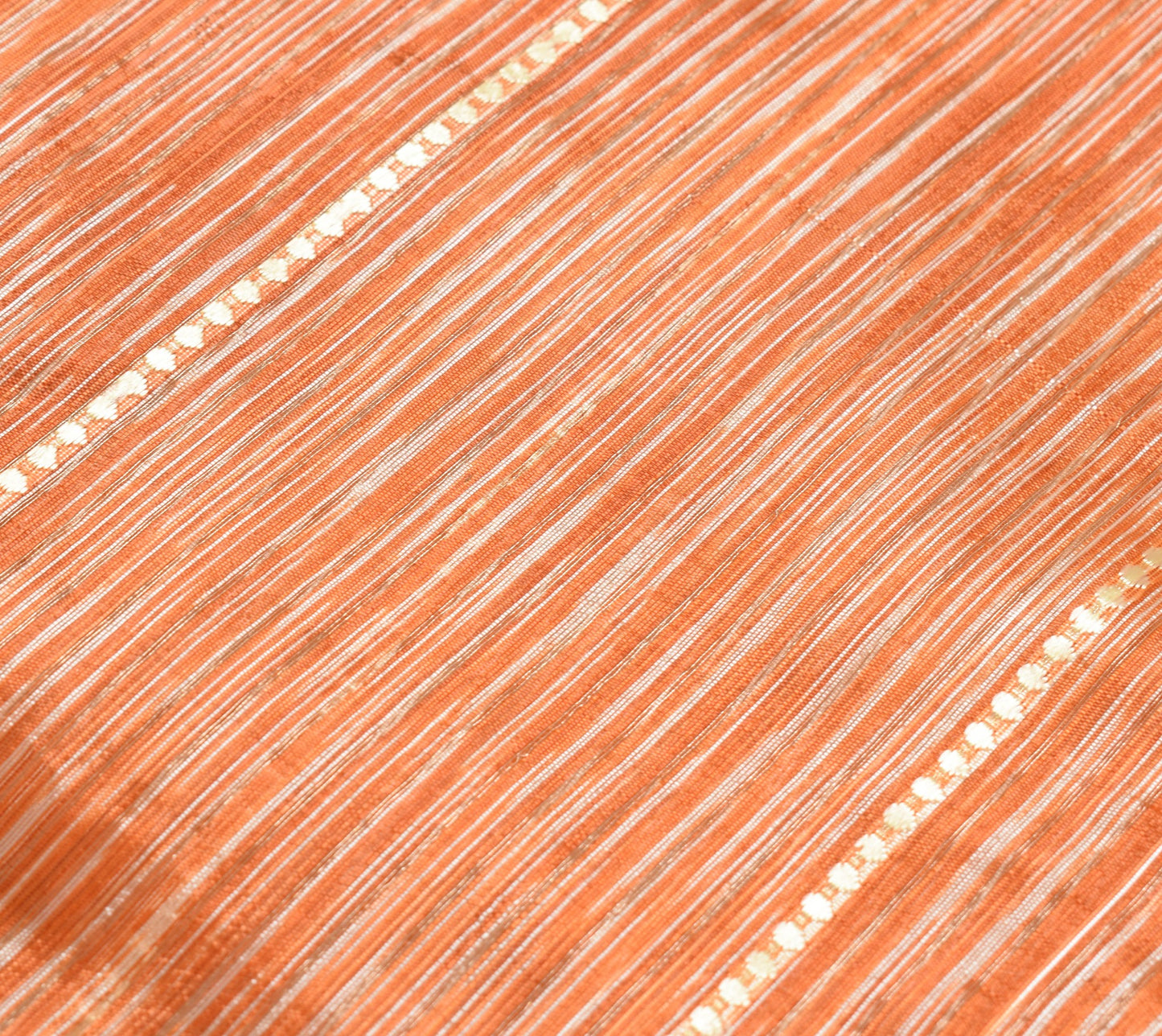Sushila Vintage Indian Saree 100% Pure Silk Woven Rust Craft Fabric Ethnic Sari