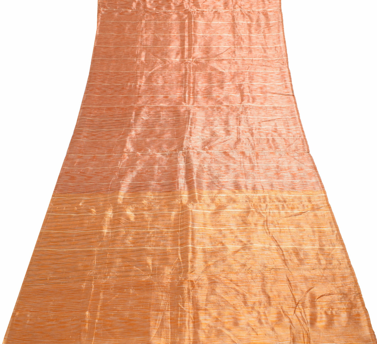 Sushila Vintage Indian Saree 100% Pure Silk Woven Rust Craft Fabric Ethnic Sari