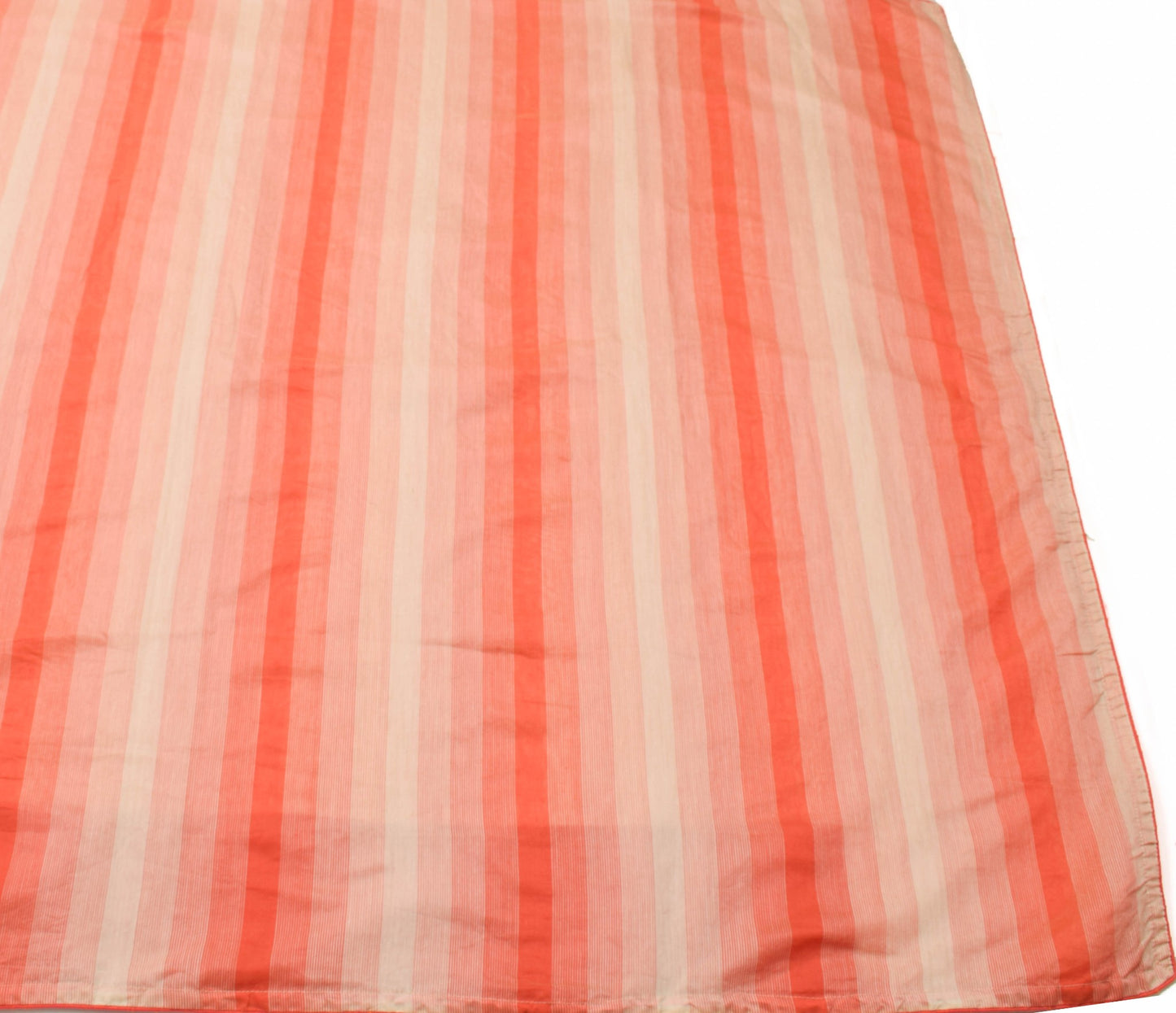 Sushila Vintage Cream Orange Tone Silk Saree Stripes Woven Sari For Women Fabric
