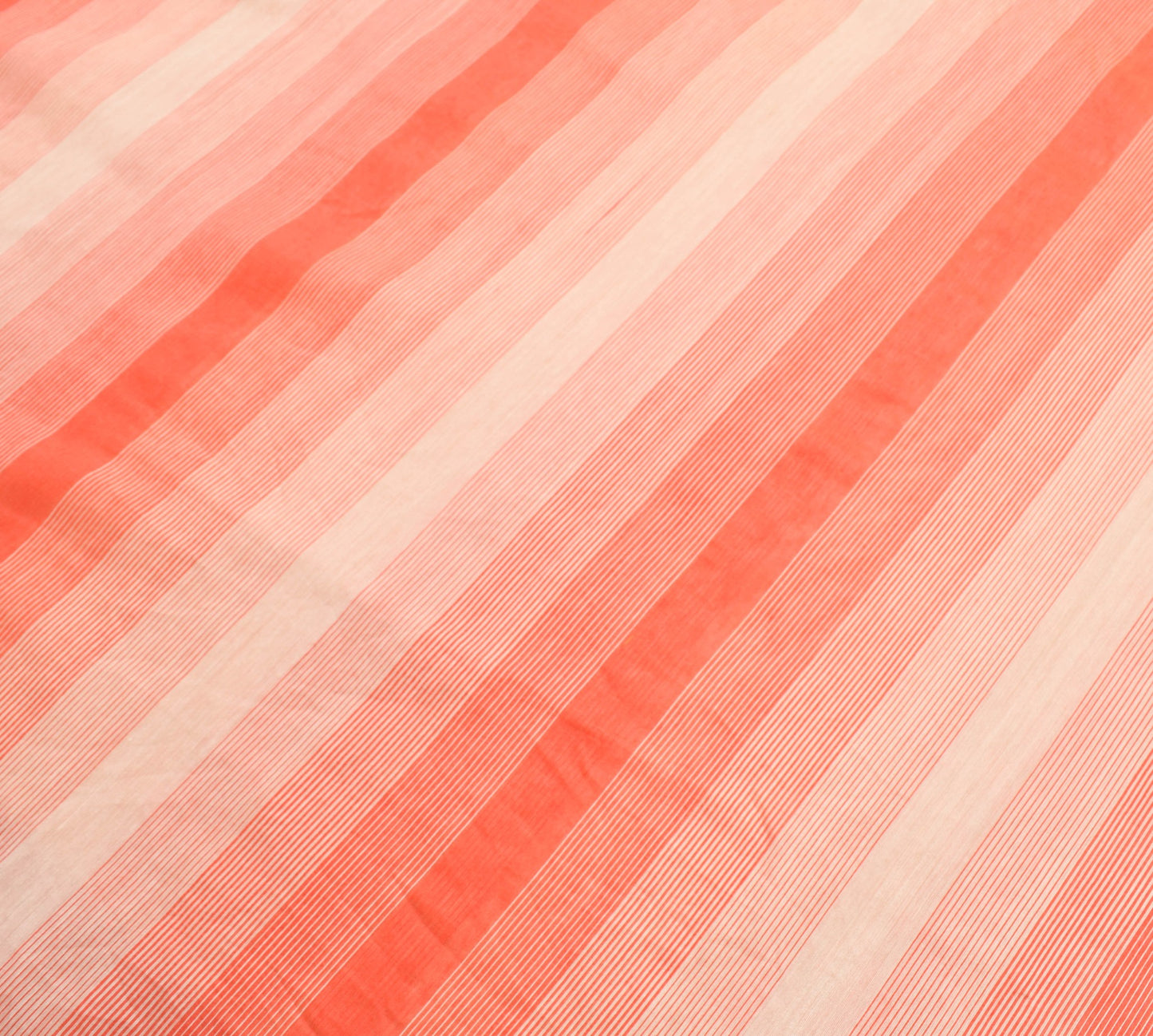Sushila Vintage Cream Orange Tone Silk Saree Stripes Woven Sari For Women Fabric