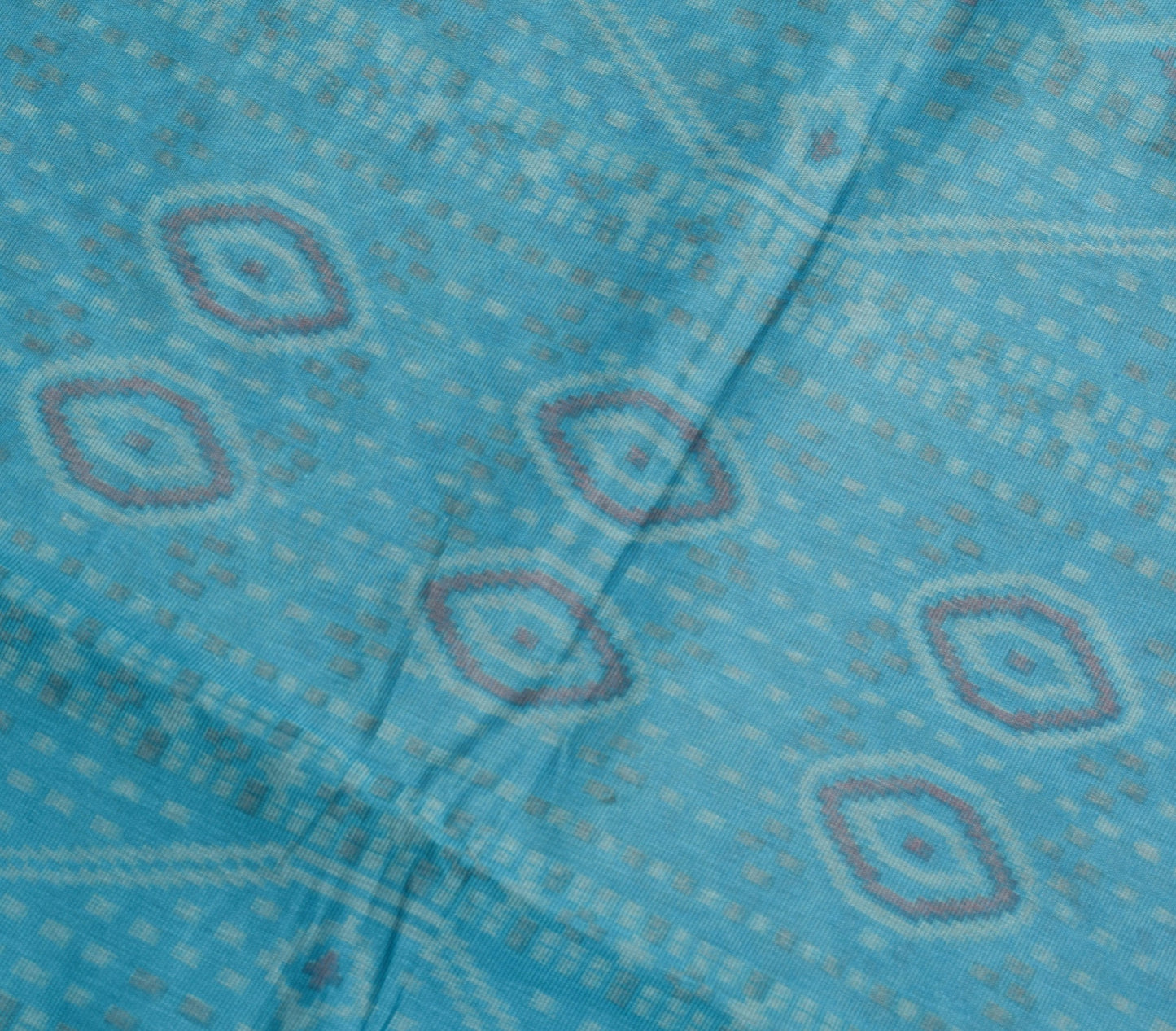 Sushila Vintage Blue 100% Pure Cotton Saree Floral Printed Sari Craft Fabric