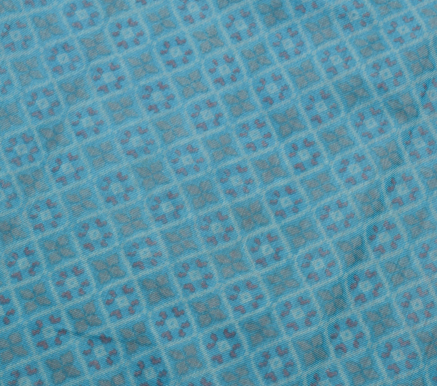 Sushila Vintage Blue 100% Pure Cotton Saree Floral Printed Sari Craft Fabric