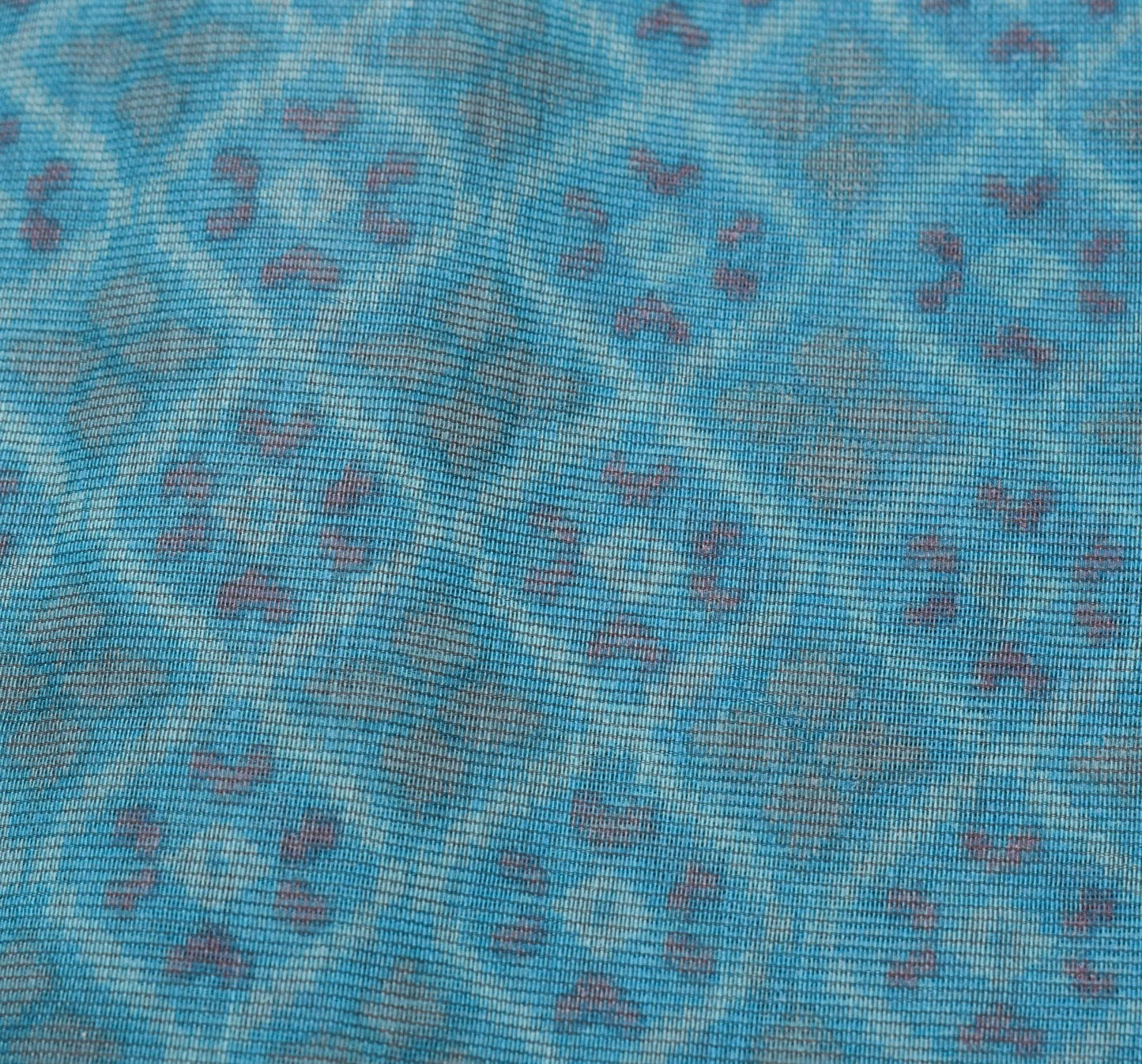 Sushila Vintage Blue 100% Pure Cotton Saree Floral Printed Sari Craft Fabric