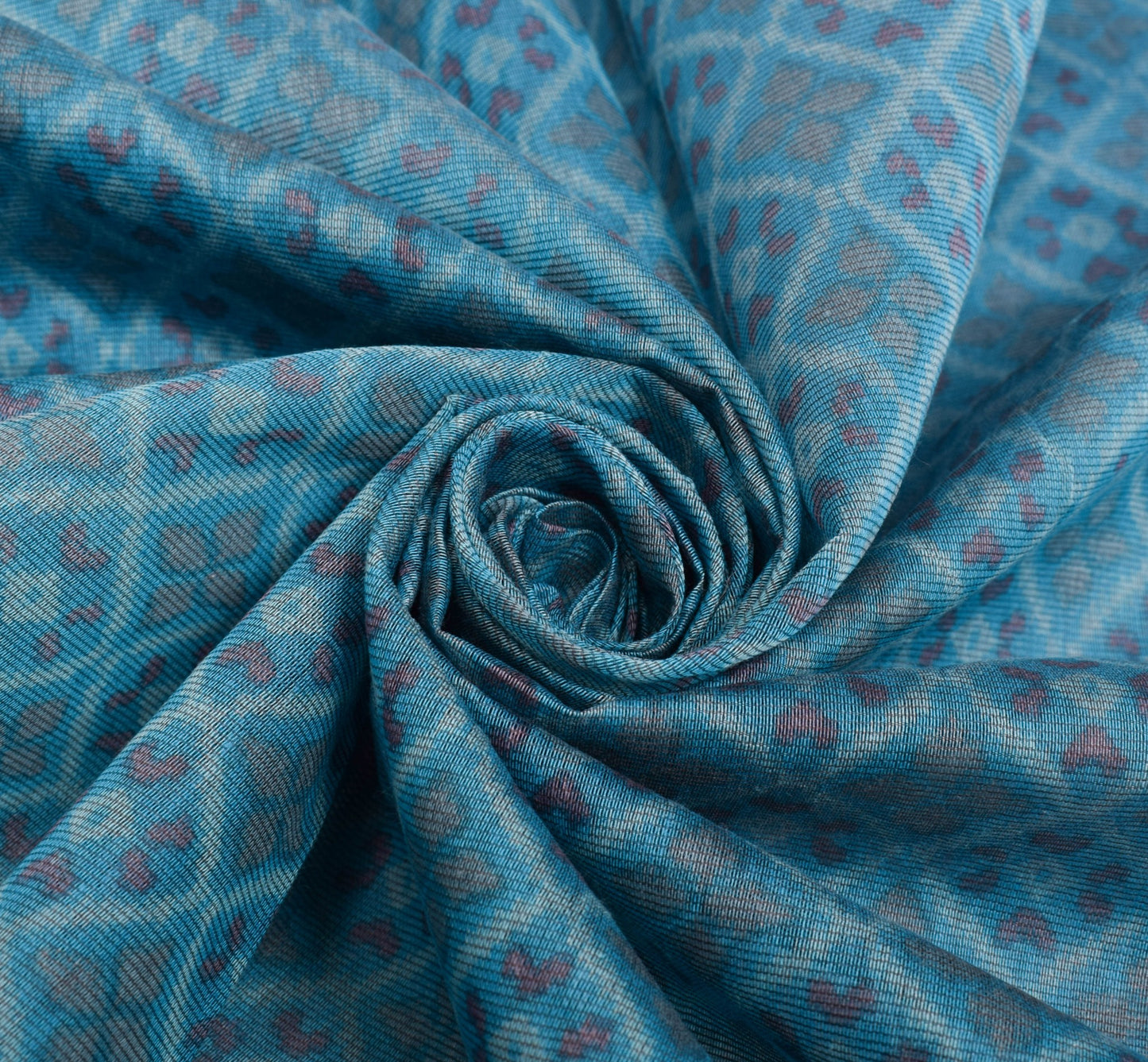Sushila Vintage Blue 100% Pure Cotton Saree Floral Printed Sari Craft Fabric
