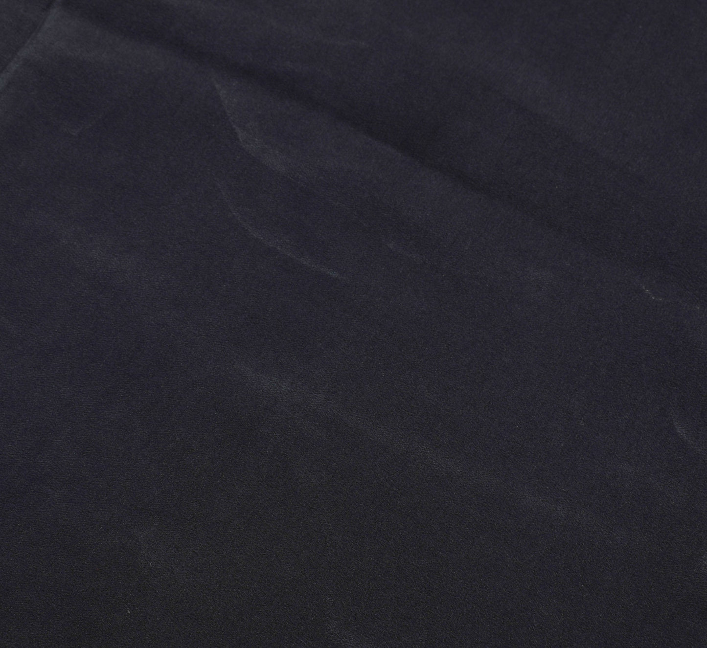 Sushila Vintage Black 100% Pure Crepe Silk Saree Embroidered Floral Sari Fabric