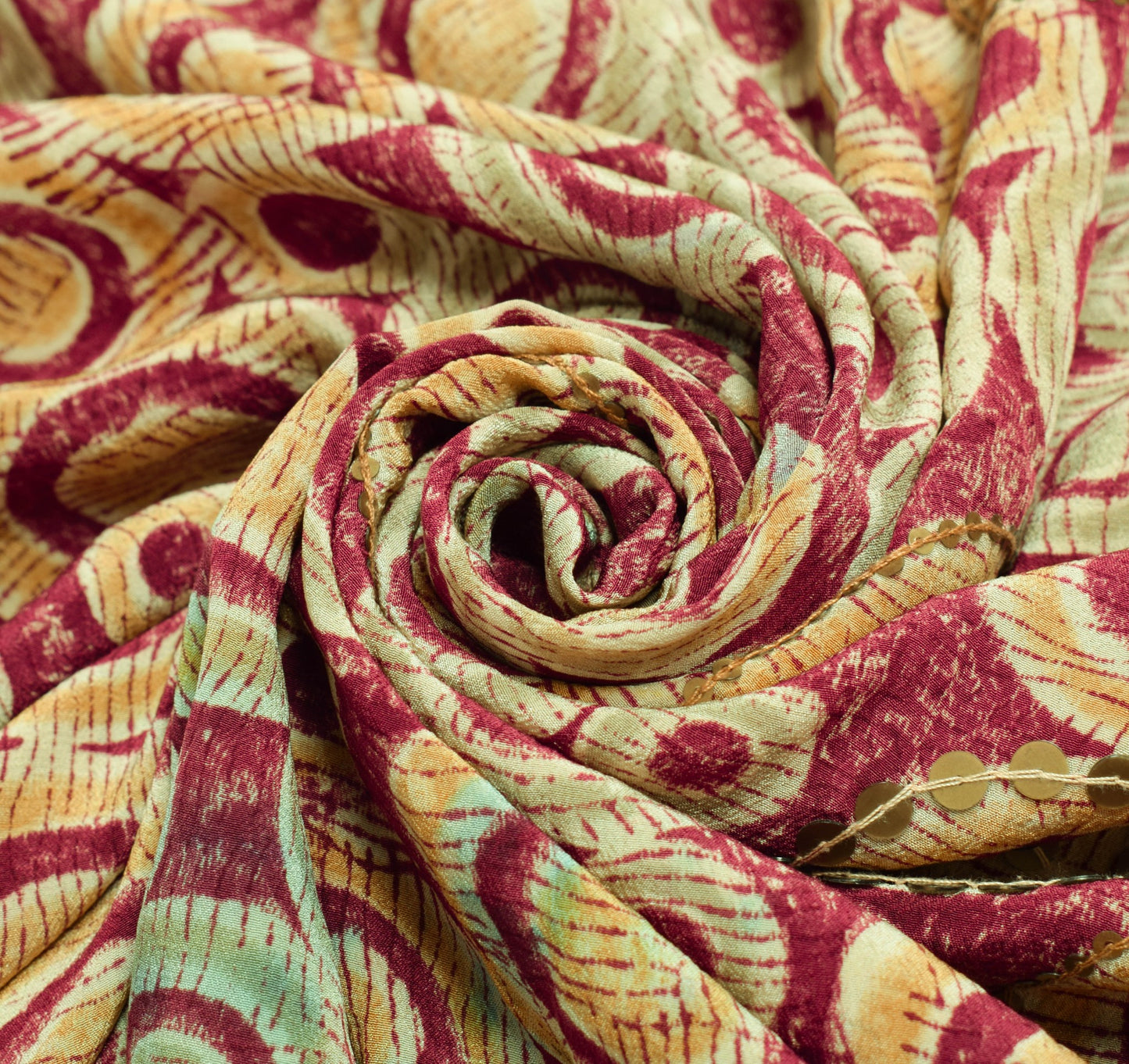 Sushila Vintage Pink Printed Saree 100% Pure Crepe Silk Soft Women Sari Fabric