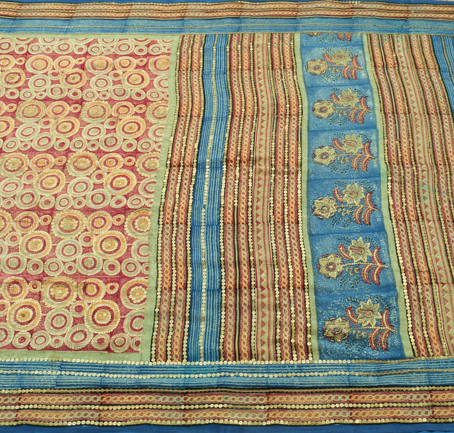 Sushila Vintage Pink Printed Saree 100% Pure Crepe Silk Soft Women Sari Fabric