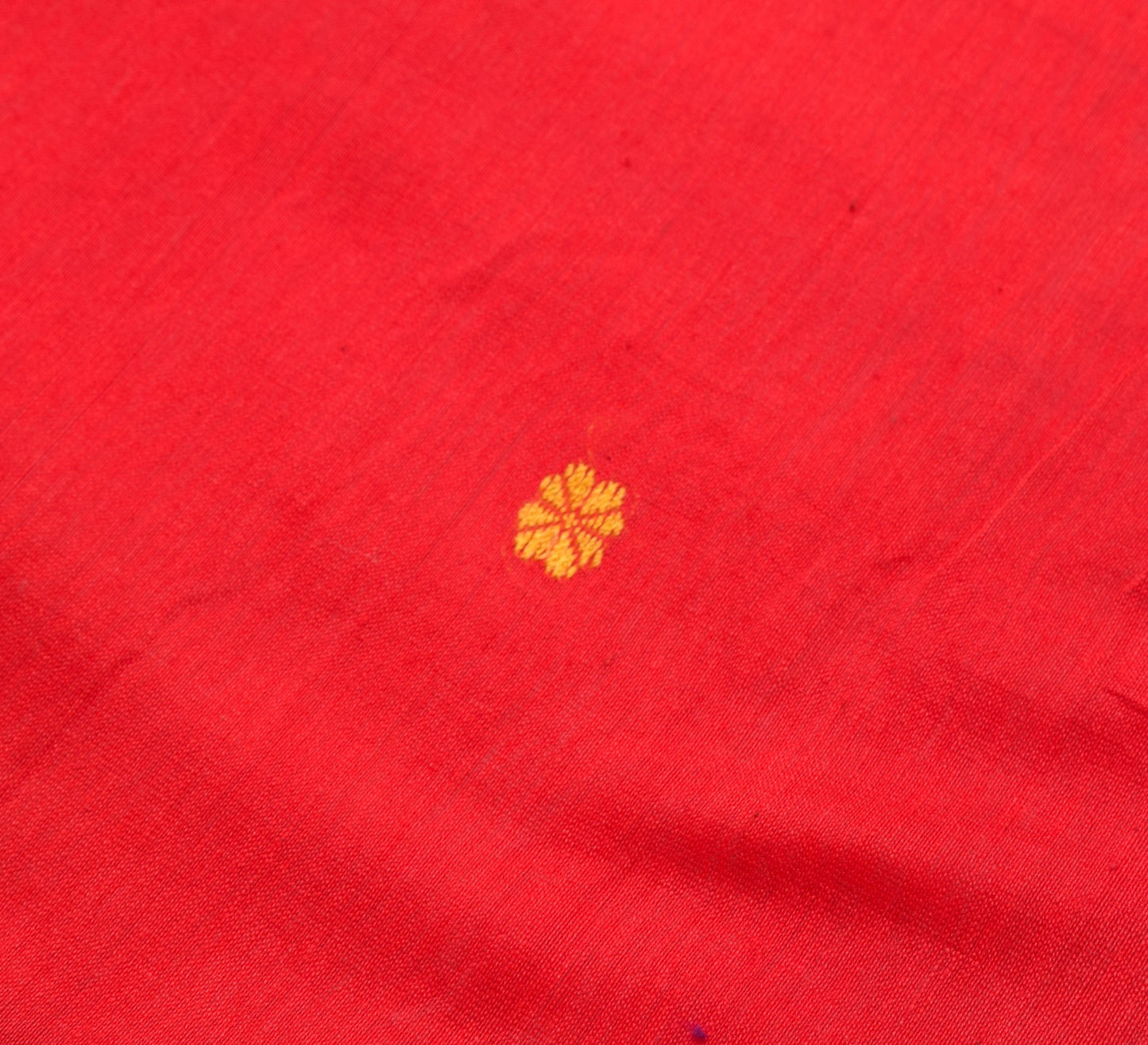 Sushila Vintage Dark Orange Saree 100%Pure Cotton Floral Woven Sari Craft Fabric
