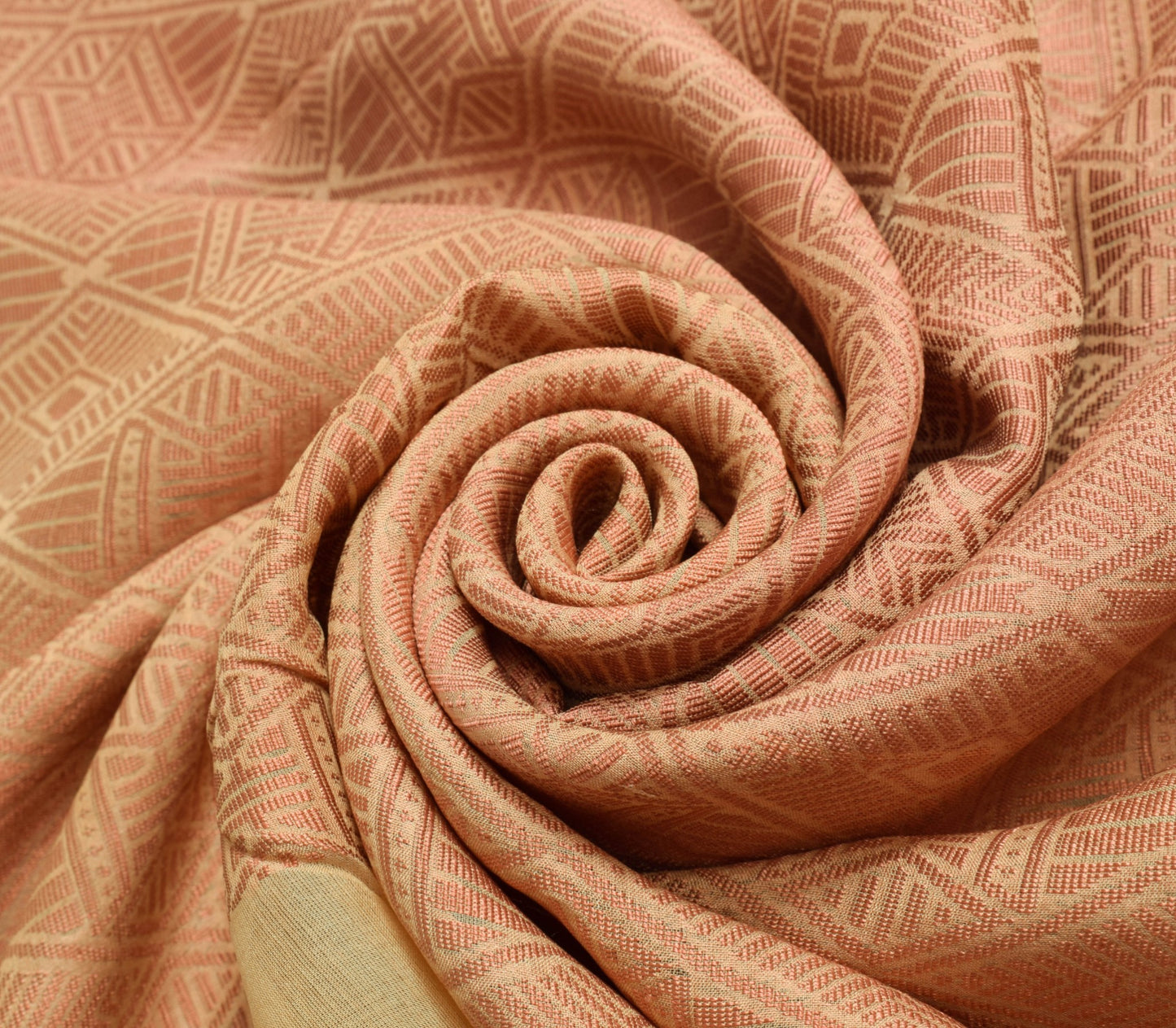 Sushila Vintage 100%Pure Silk Saree All Over Woven Traditional Sari Craft Fabric