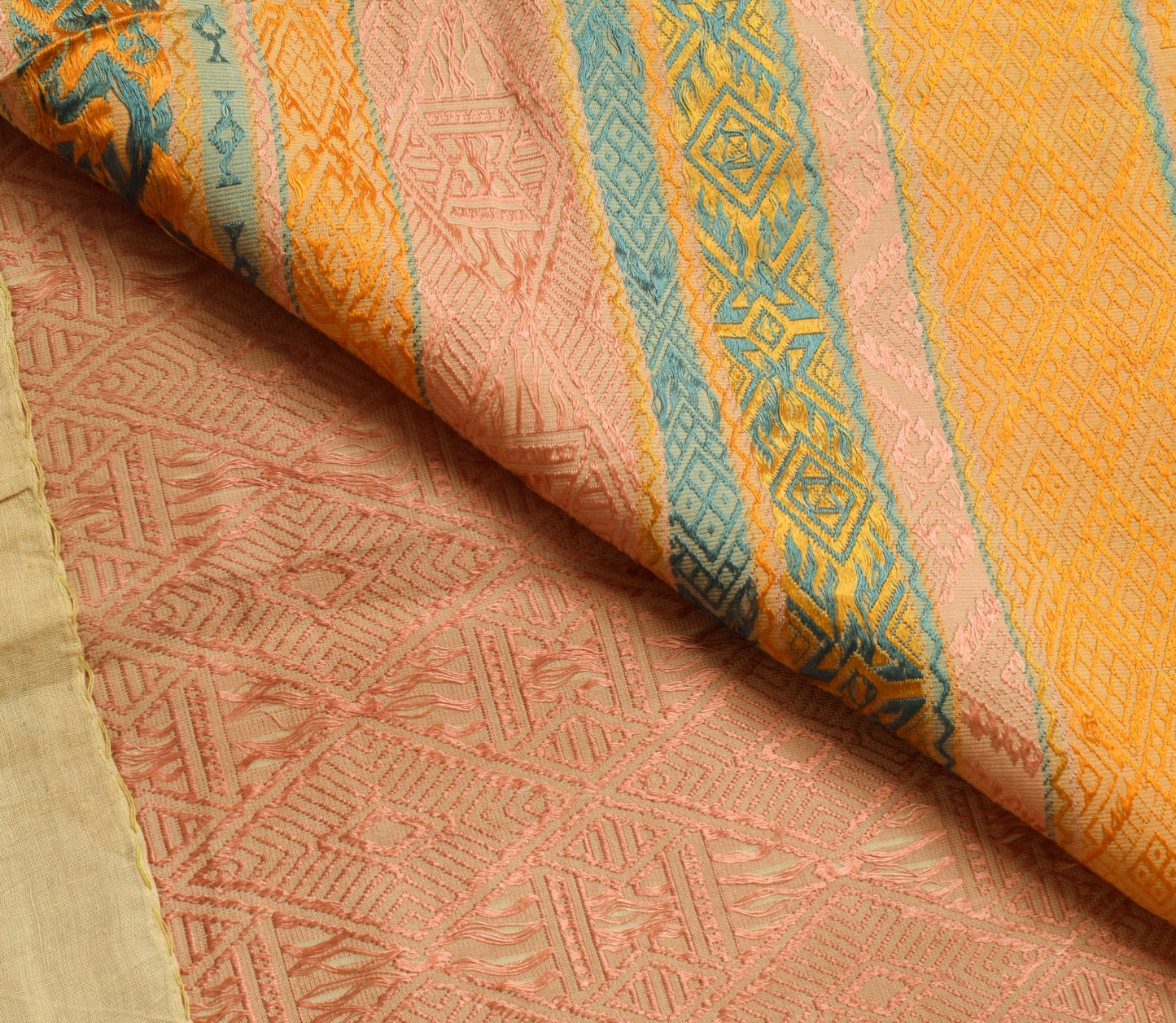 Sushila Vintage 100%Pure Silk Saree All Over Woven Traditional Sari Craft Fabric