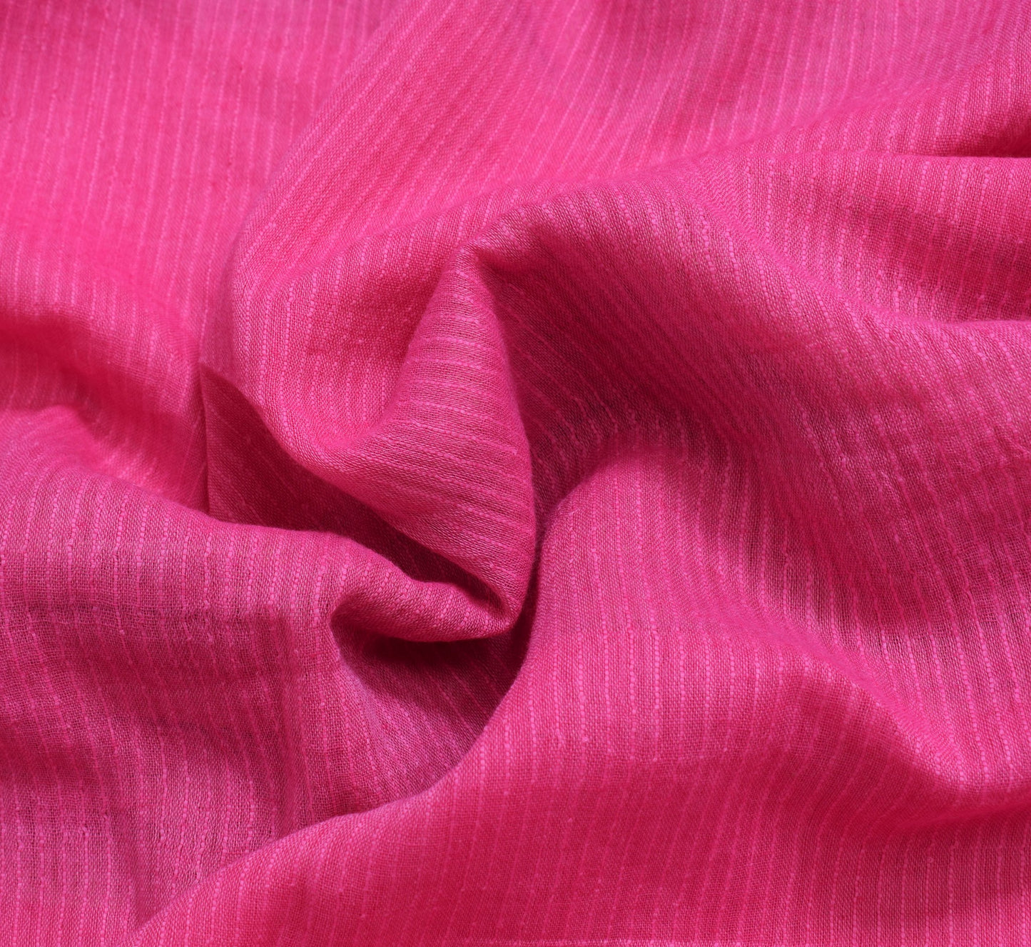 Sushila Vintage Dark Pink Woven Saree 100% Pure Cotton Soft Indian Sari Fabric