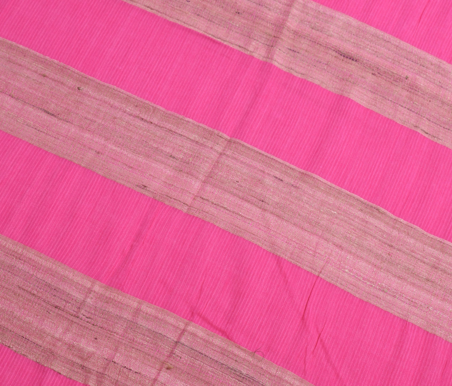 Sushila Vintage Dark Pink Woven Saree 100% Pure Cotton Soft Indian Sari Fabric