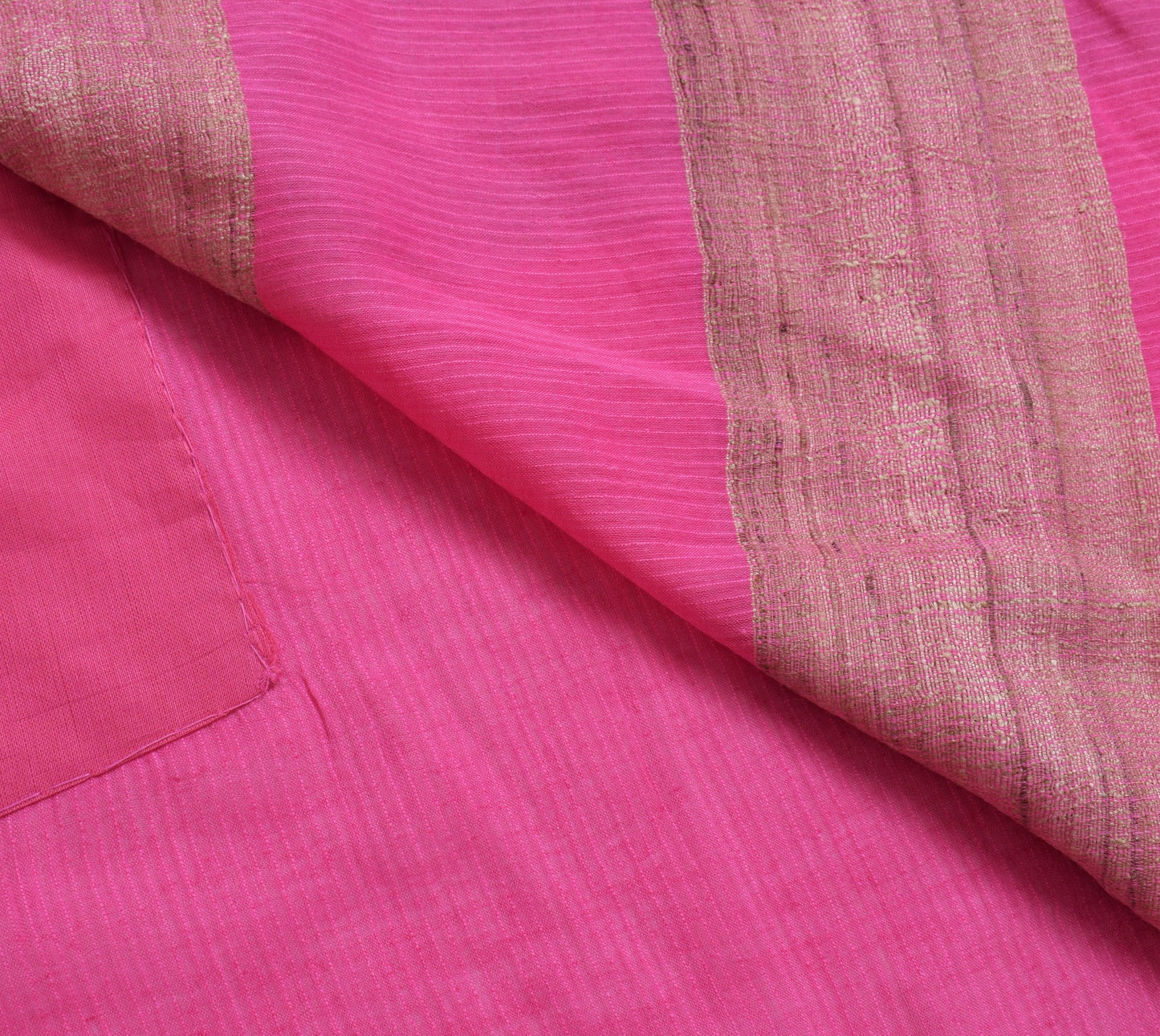 Sushila Vintage Dark Pink Woven Saree 100% Pure Cotton Soft Indian Sari Fabric
