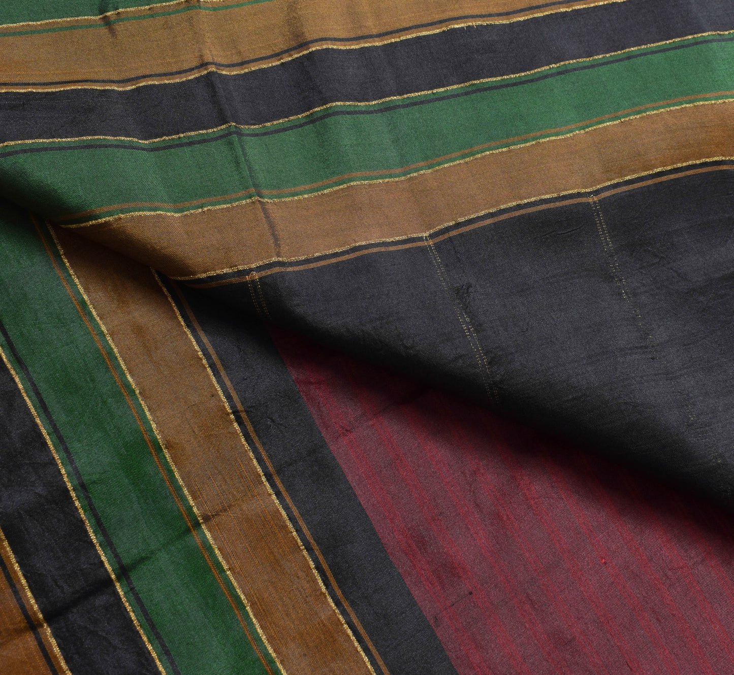 Sushila Vintage Maroon Dual Tone Saree Woven 100% Pure Silk Soft Sari Fabric