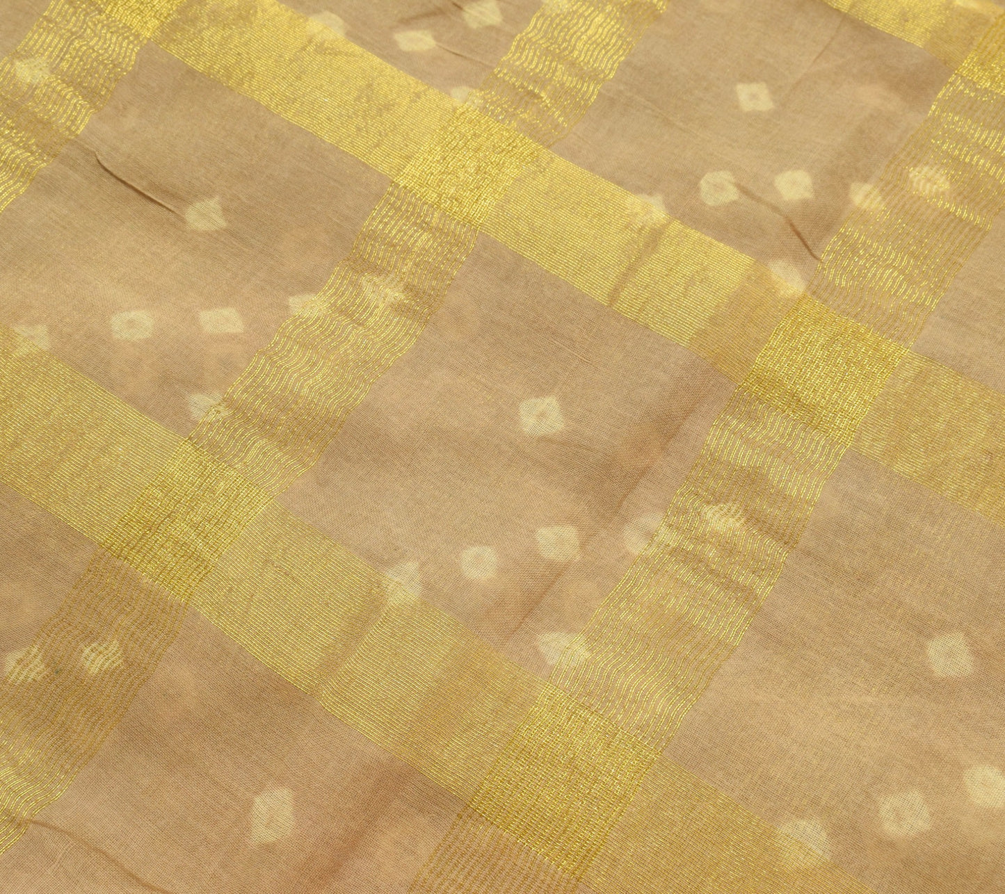 Sushila Vintage Brown Bandhani Printed Saree 100% Pure Cotton Classy Sari Fabric