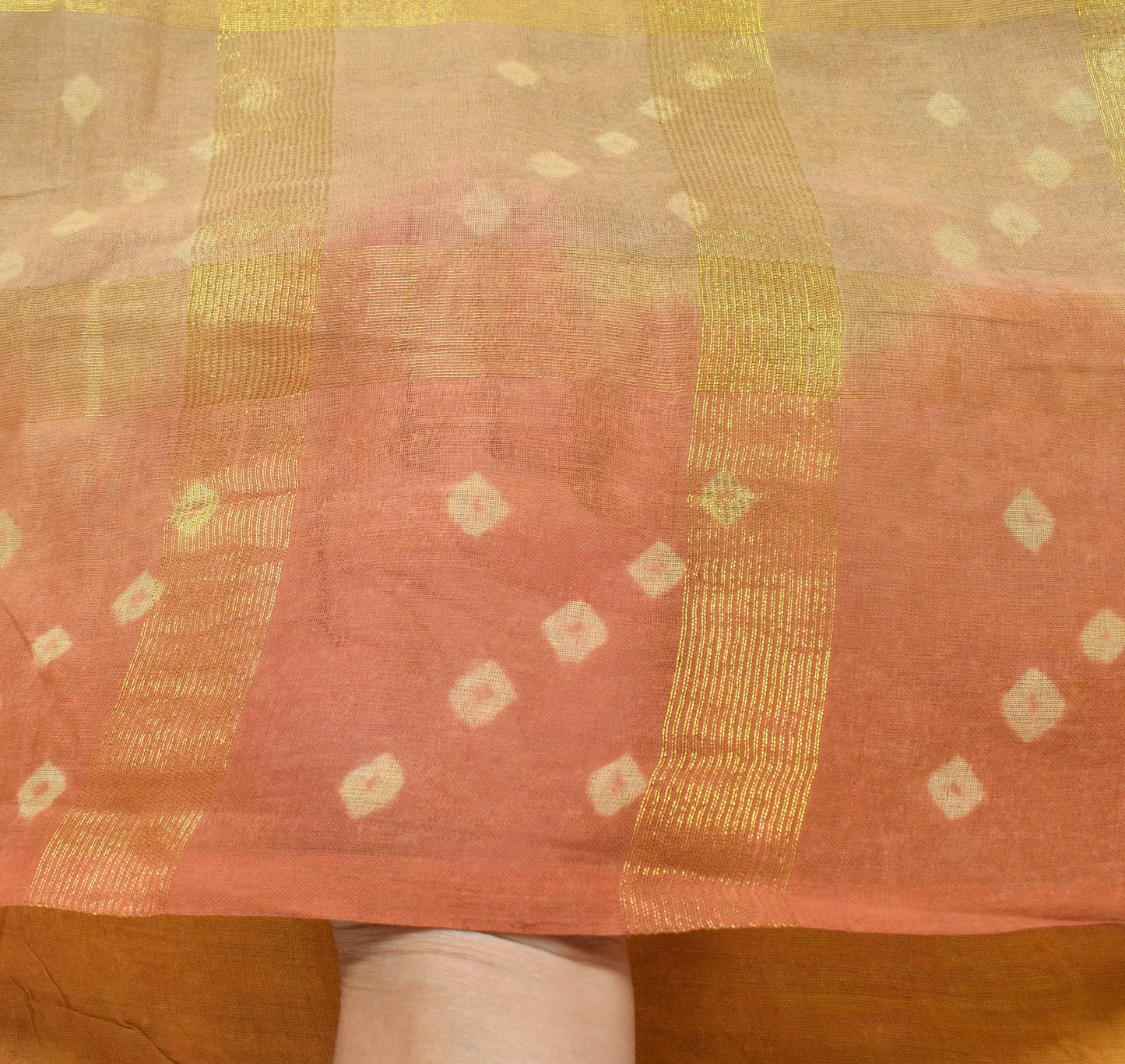 Sushila Vintage Brown Bandhani Printed Saree 100% Pure Cotton Classy Sari Fabric