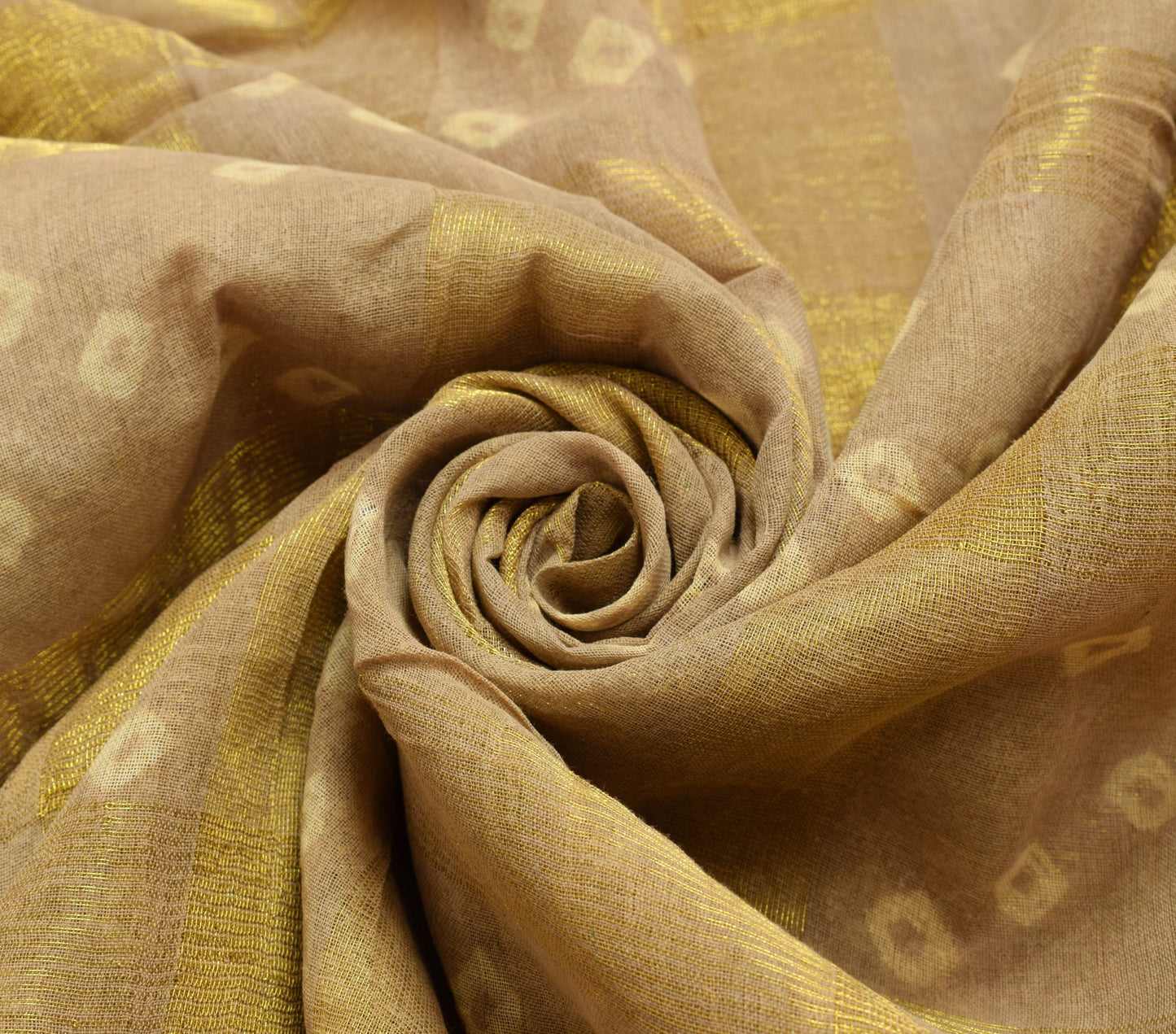Sushila Vintage Brown Bandhani Printed Saree 100% Pure Cotton Classy Sari Fabric