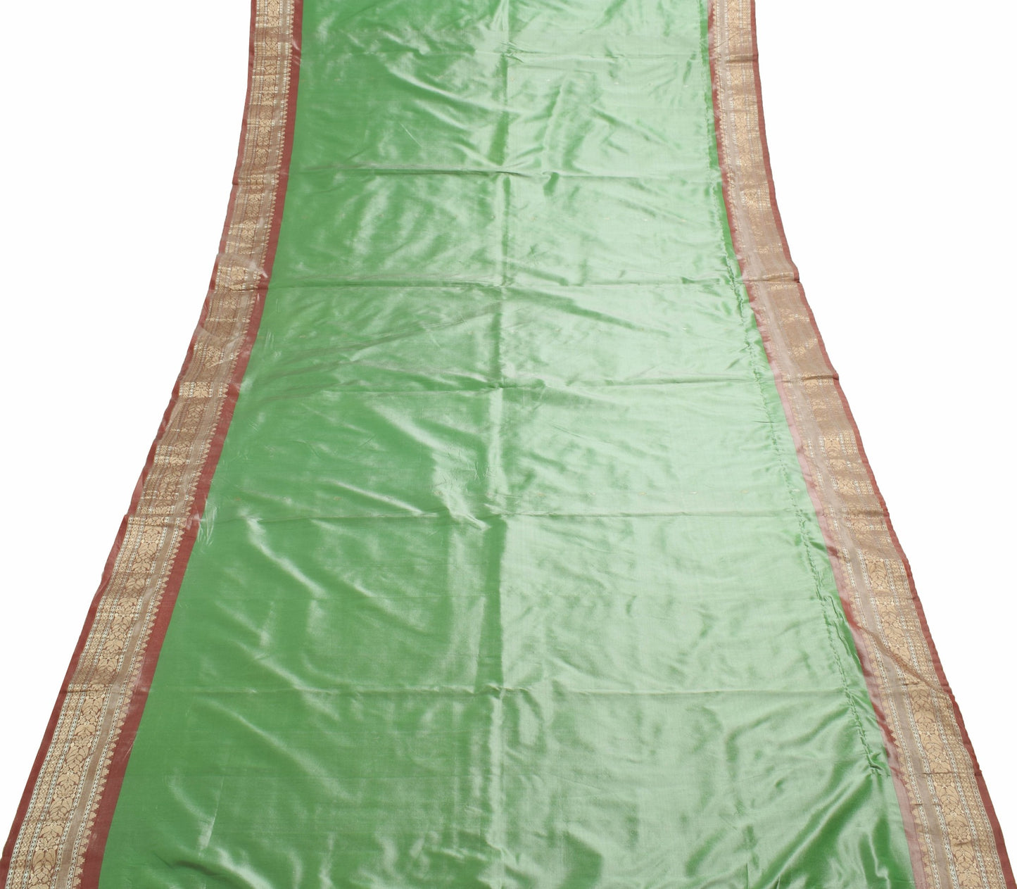 Sushila Vintage Pista Green Woven Saree 100% Pure Silk Traditional Sari Fabric